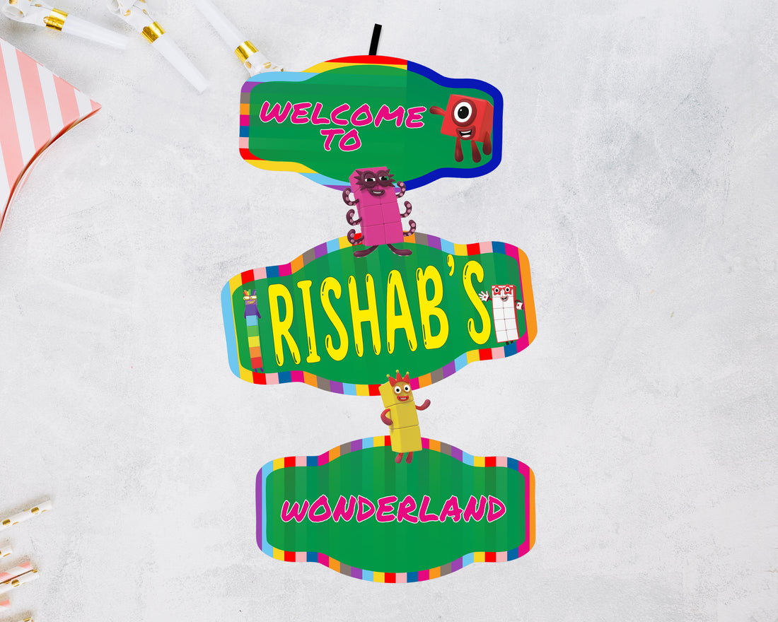 Number Blocks Theme Door Poster