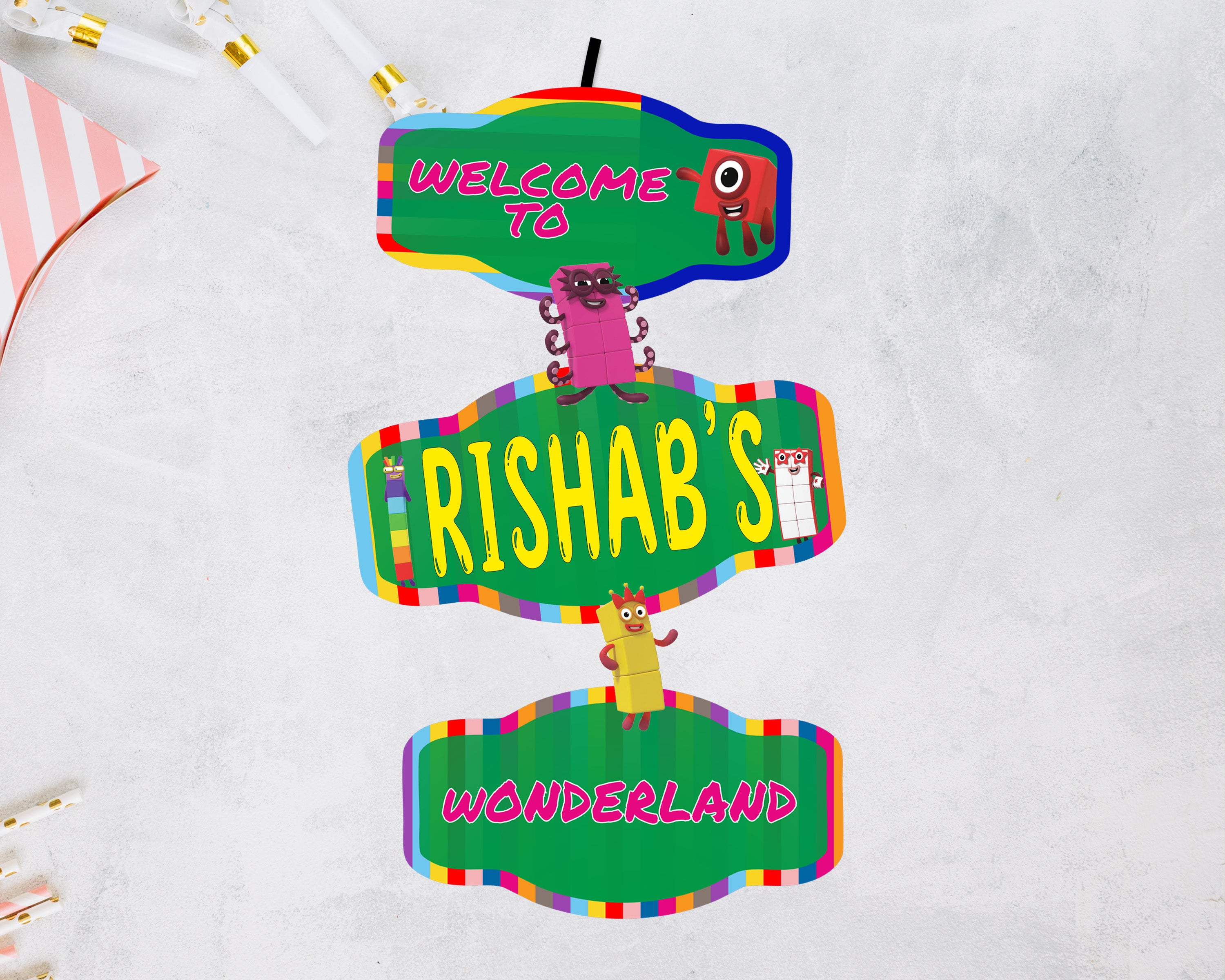 Number Blocks Theme Door Poster