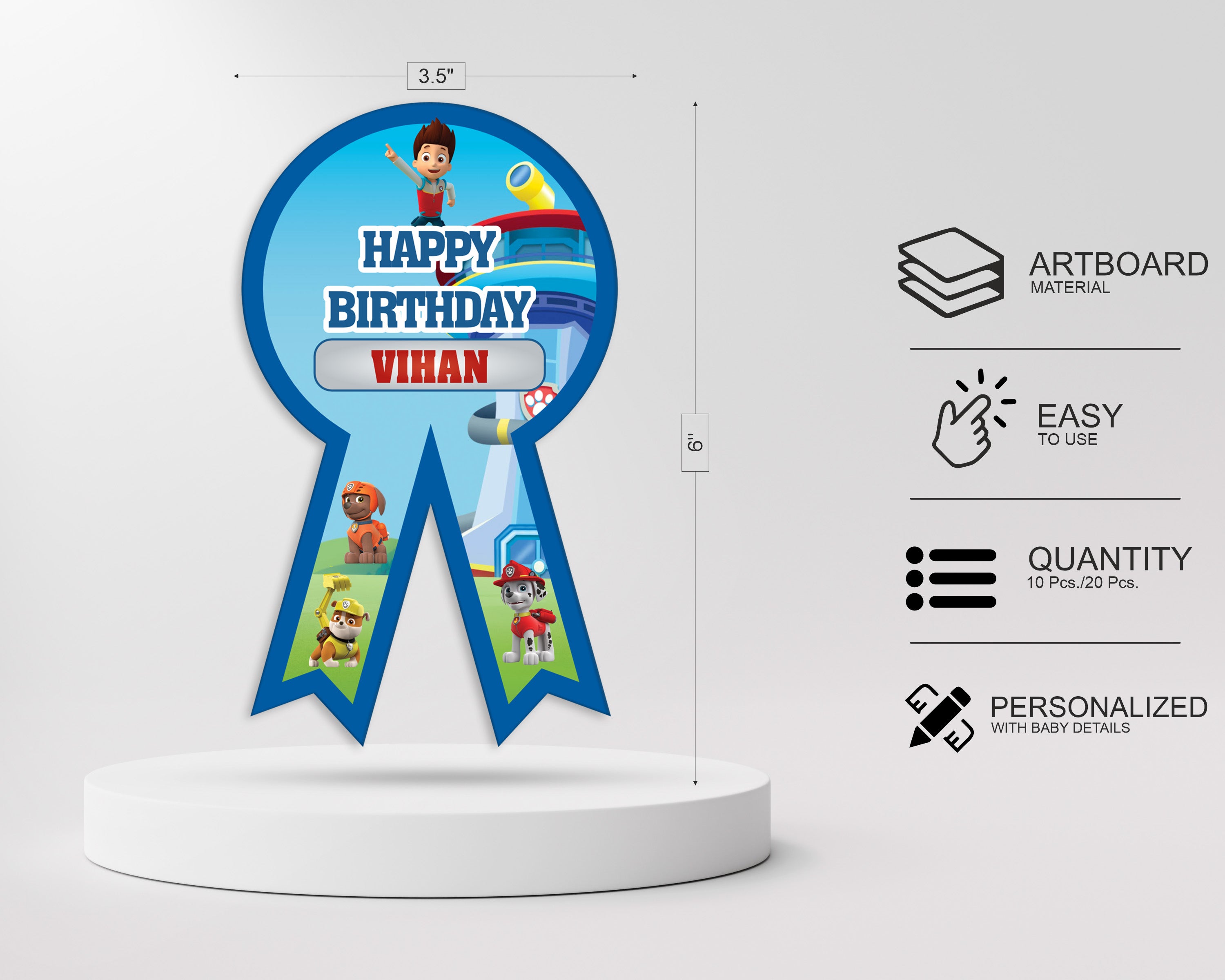 Paw Patrol Theme Badges