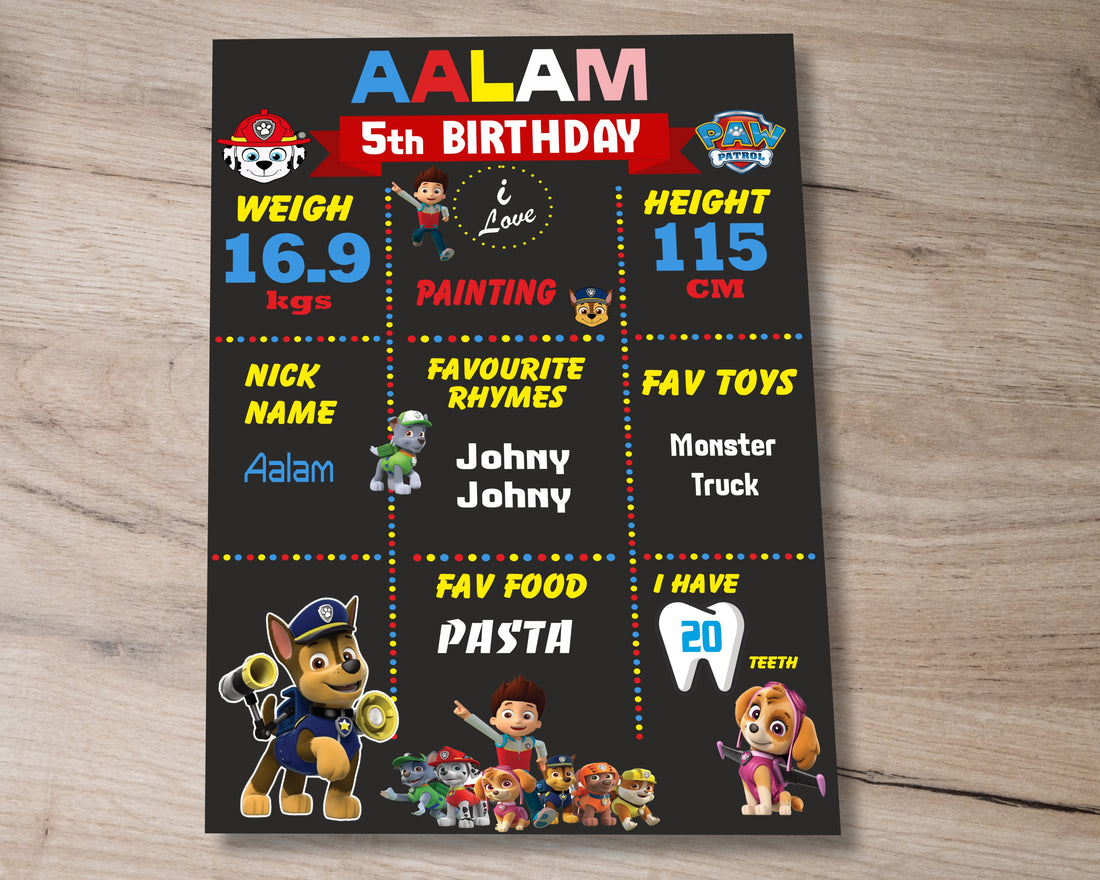 Paw Patrol theme Chalkboard