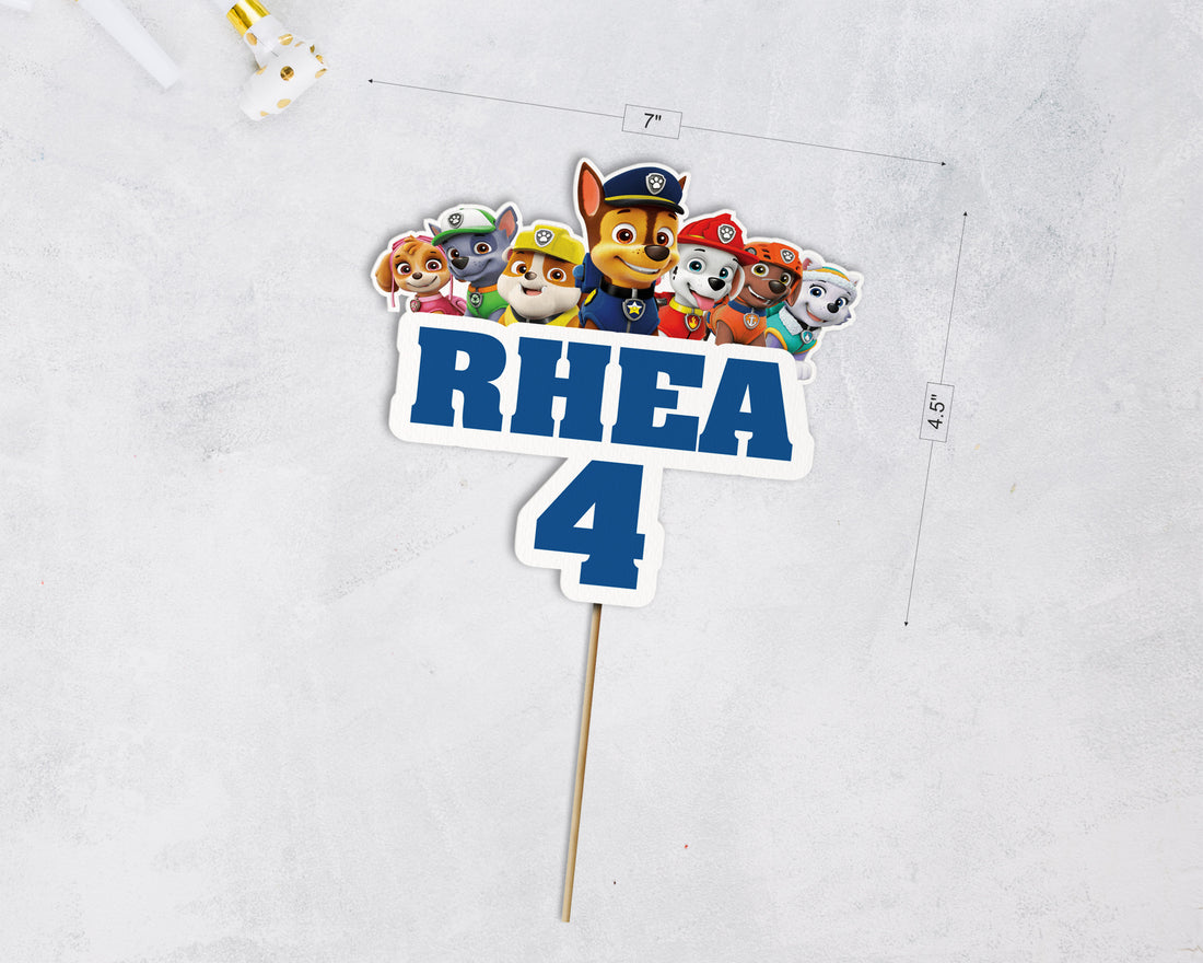 Paw Patrol Theme Customized Cake Topper