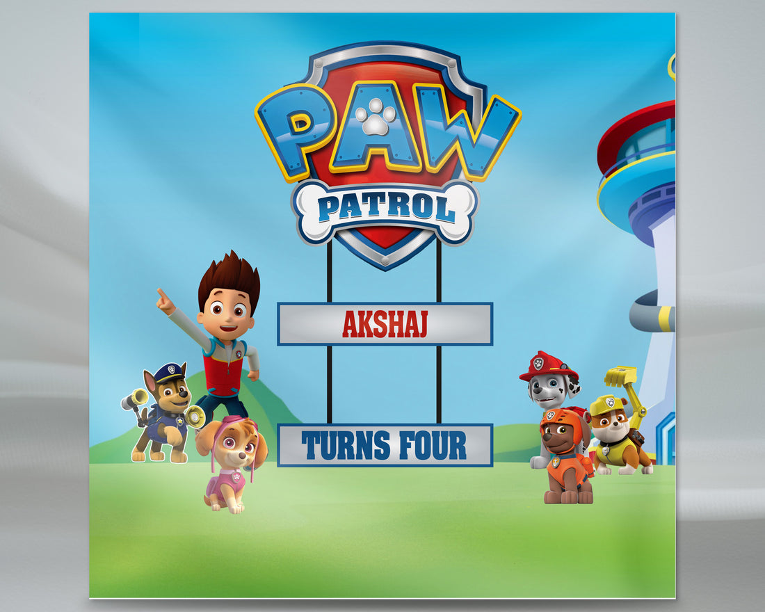 Paw Patrol Theme Customized Backdrop