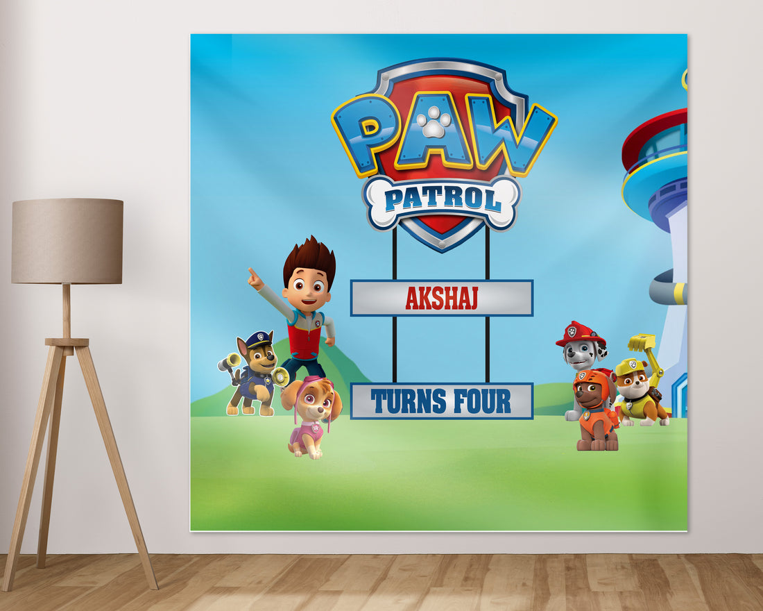 PSI Paw Patrol Theme Customized Square Backdrop