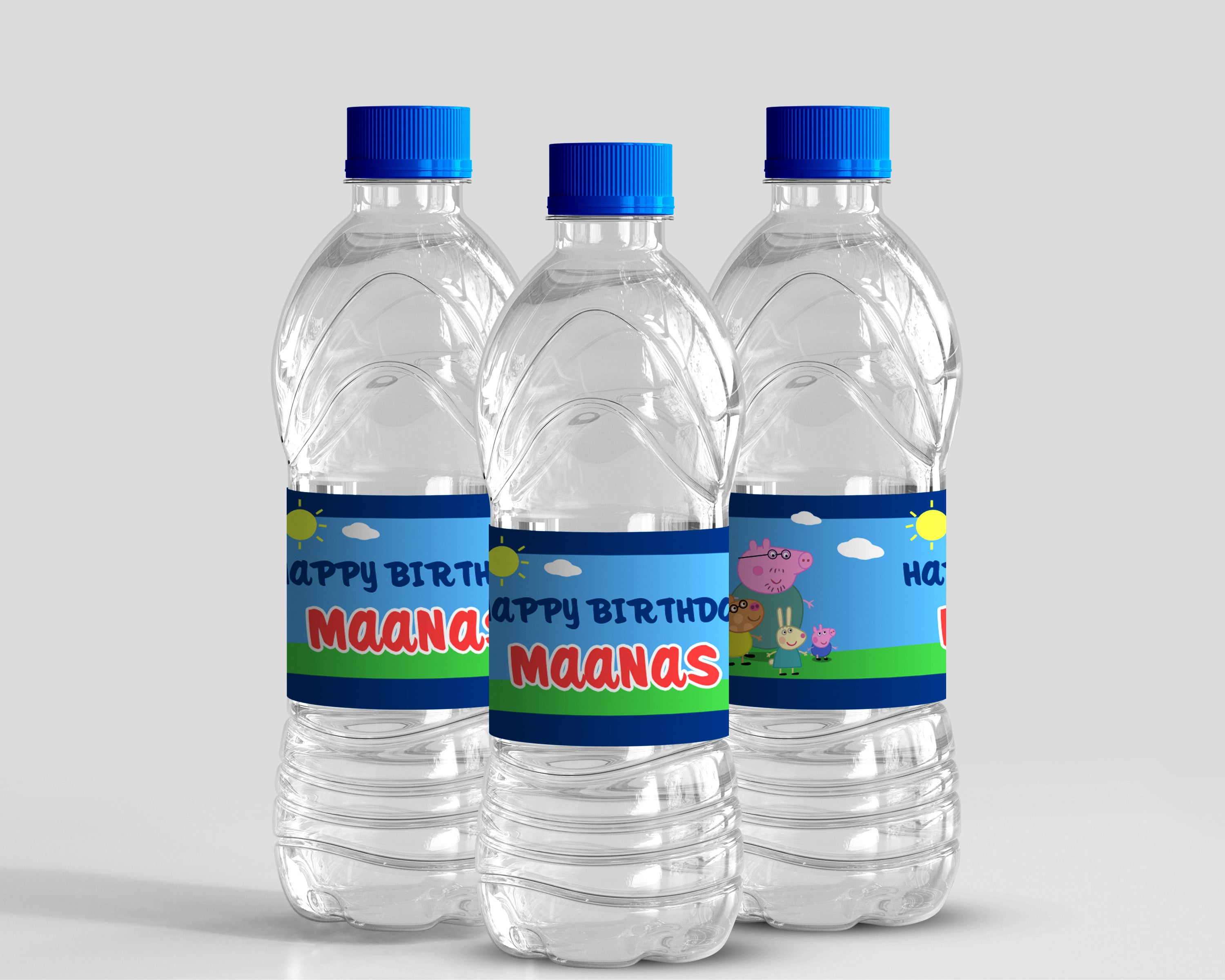 Peppa Pig Theme Customized Water Bottle Sticker