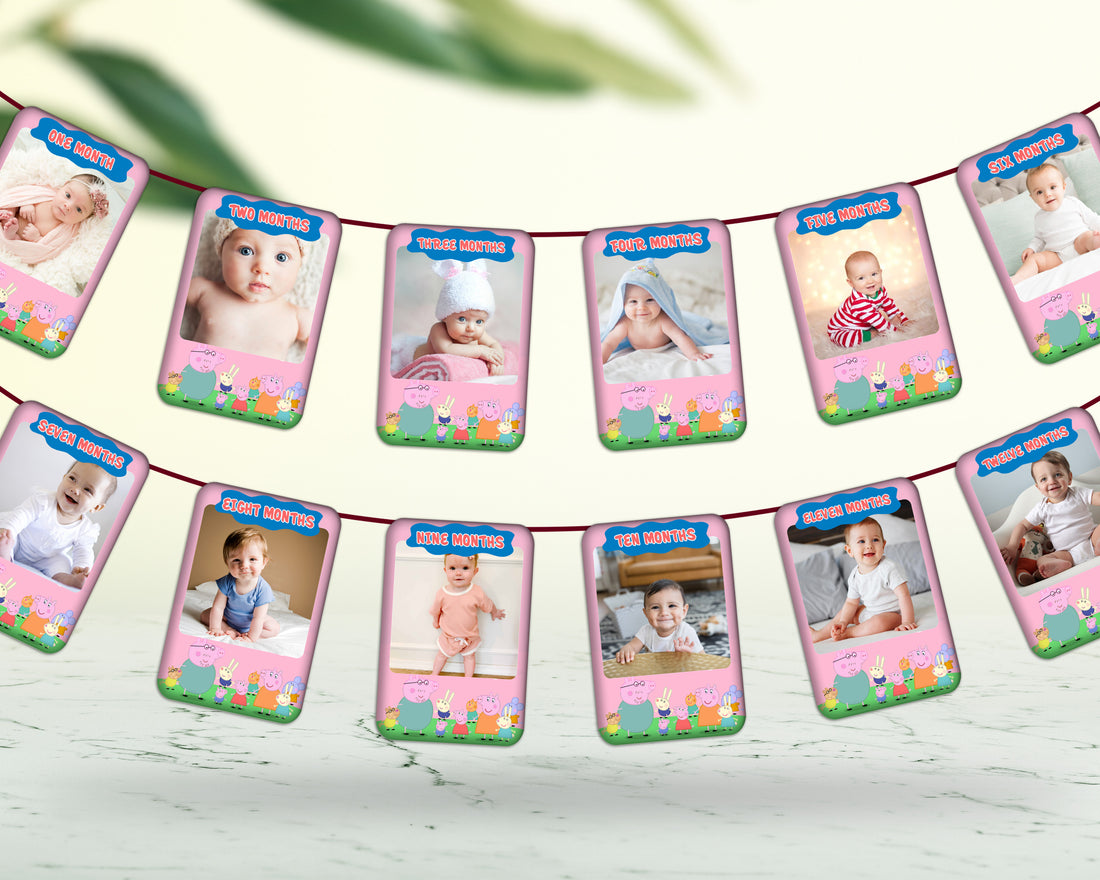 Peppa Pig Theme 12 Months Photo Banner