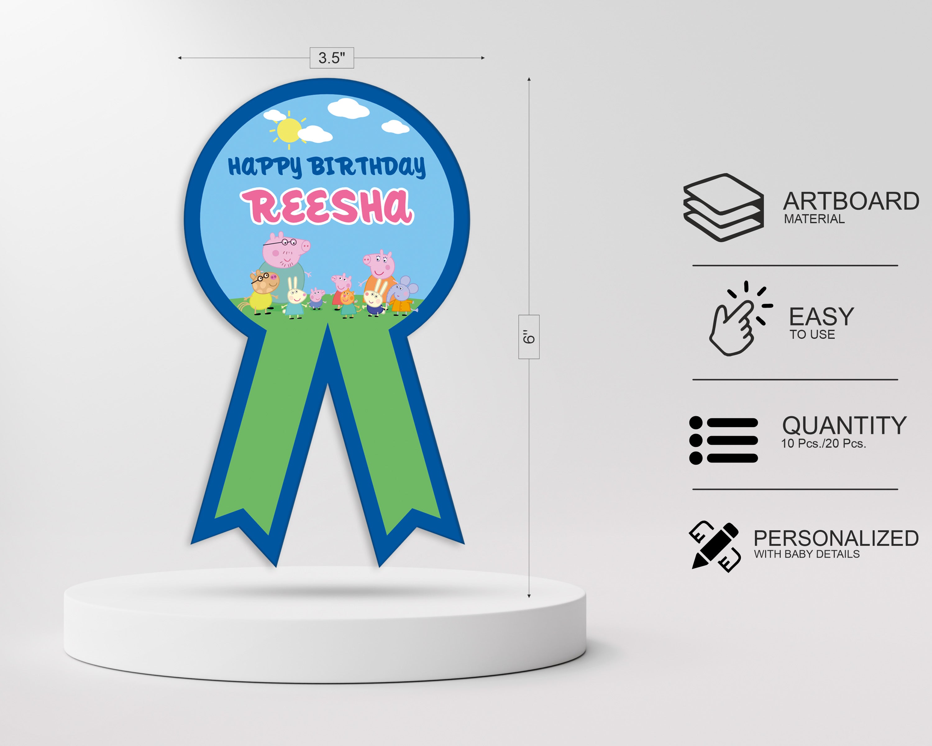 Peppa Pig Theme Badges