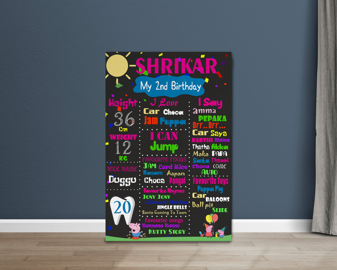 Peppa Pig Theme Customized Chalkboard