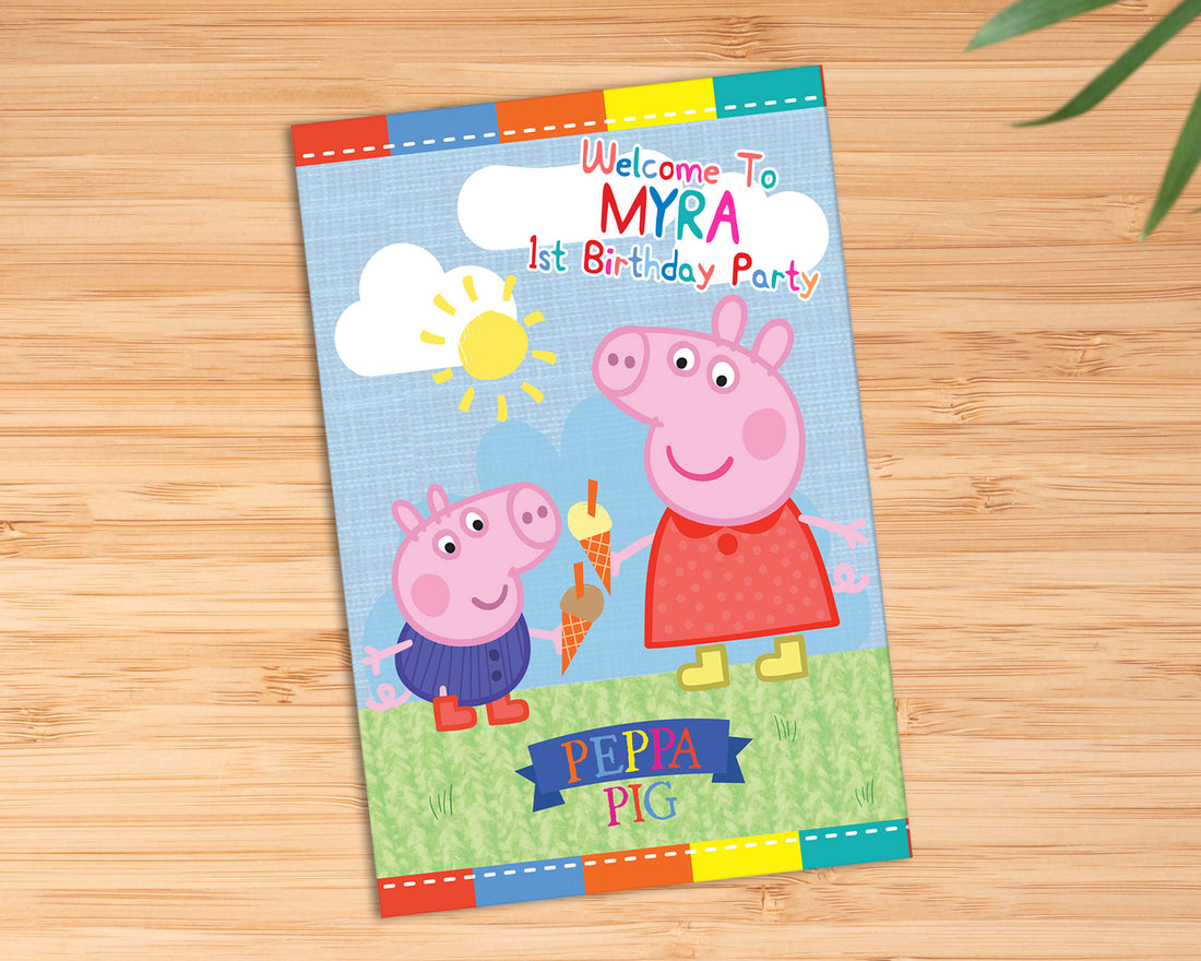 Peppa Pig Theme Customized Welcome Board