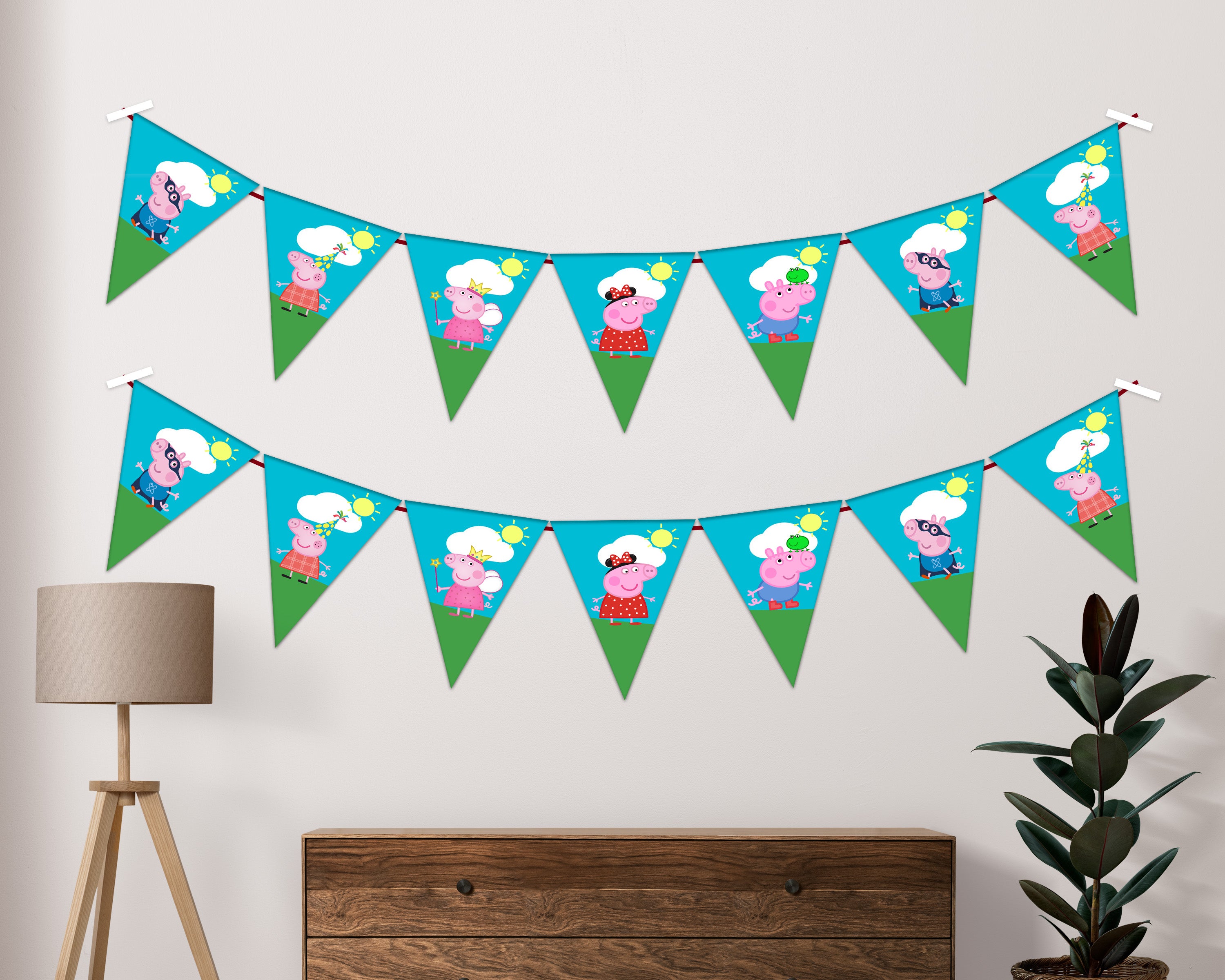 Peppa Pig Theme Flag Hanging