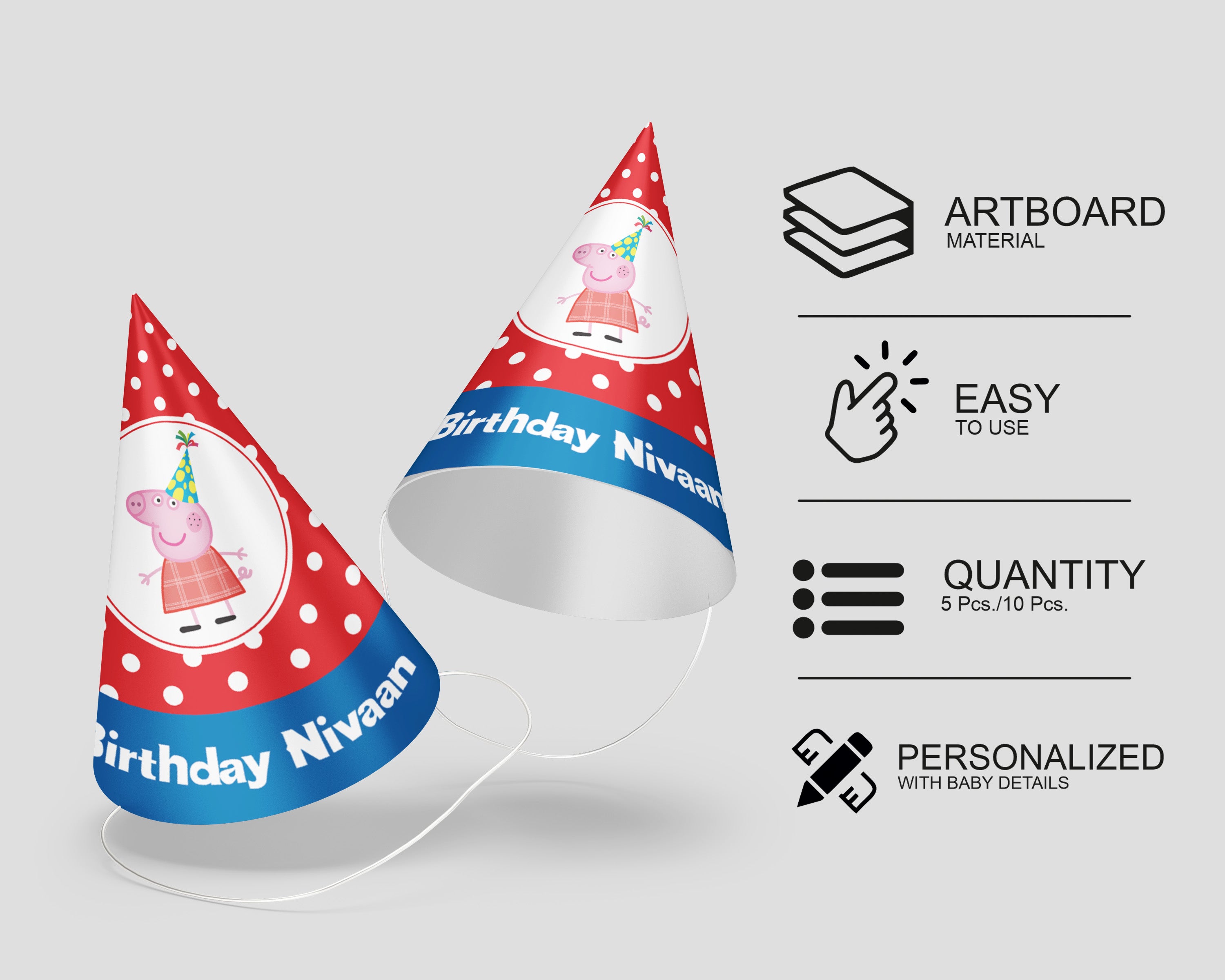 Peppa Pig Theme Personalized Hat