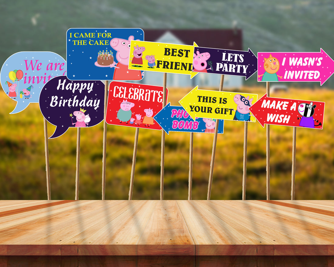 Peppa Pig Theme Personalized Props