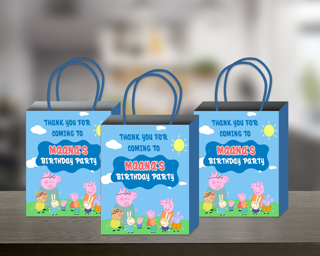 Peppa Pig Theme Personalized Return Gift Bag