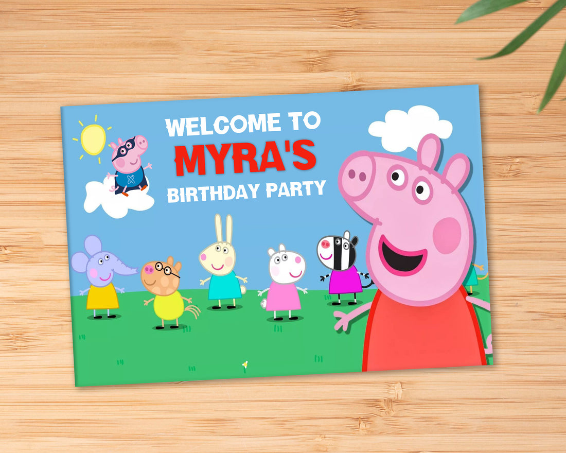 Peppa Pig Theme Personalized Welcome Board