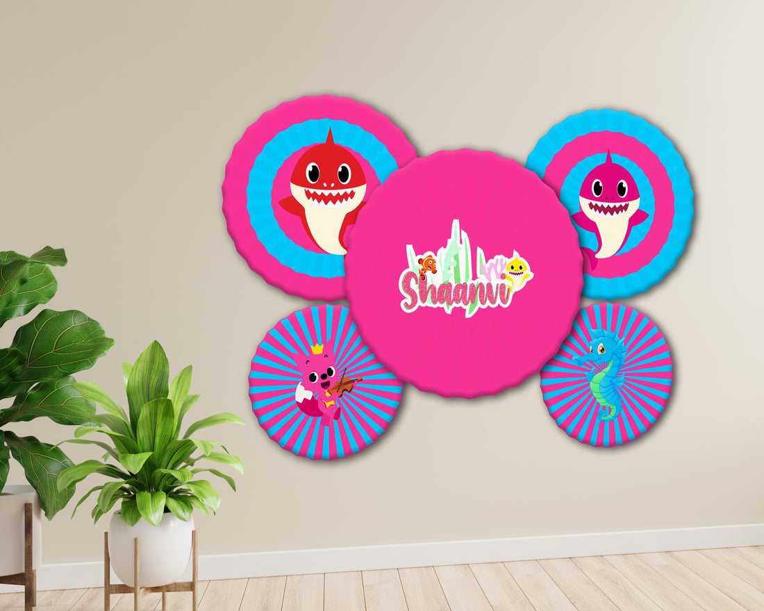 Shark Theme Personalized Paper Fan
