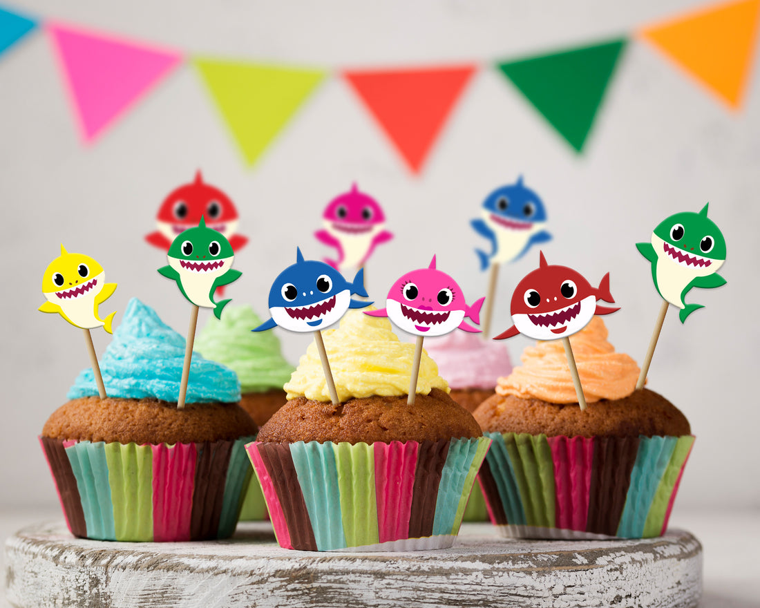 Shark Theme Customized Cup Cake Topper