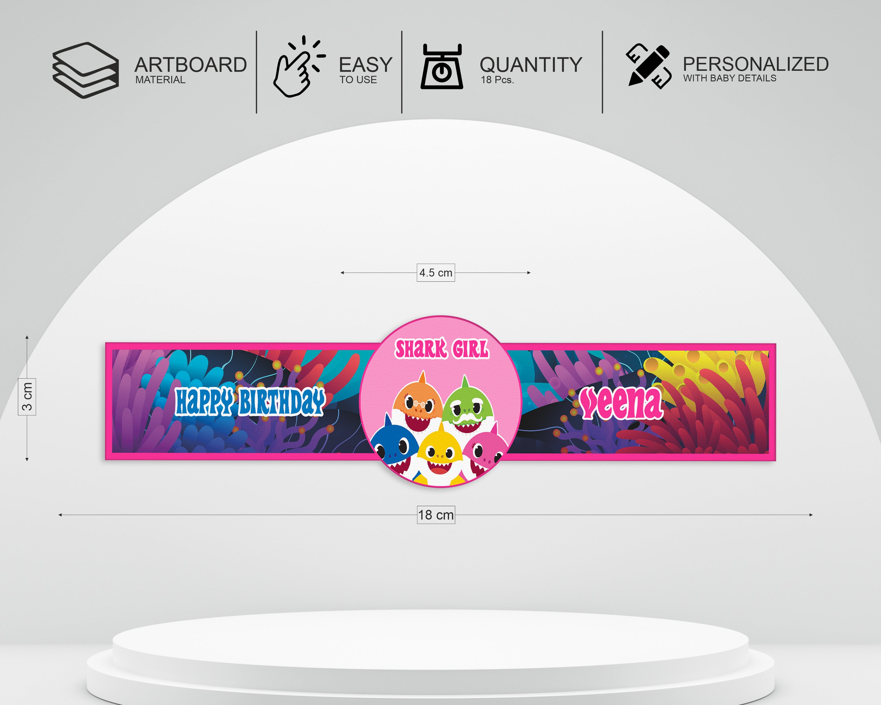 Shark Theme Customized Hand Band