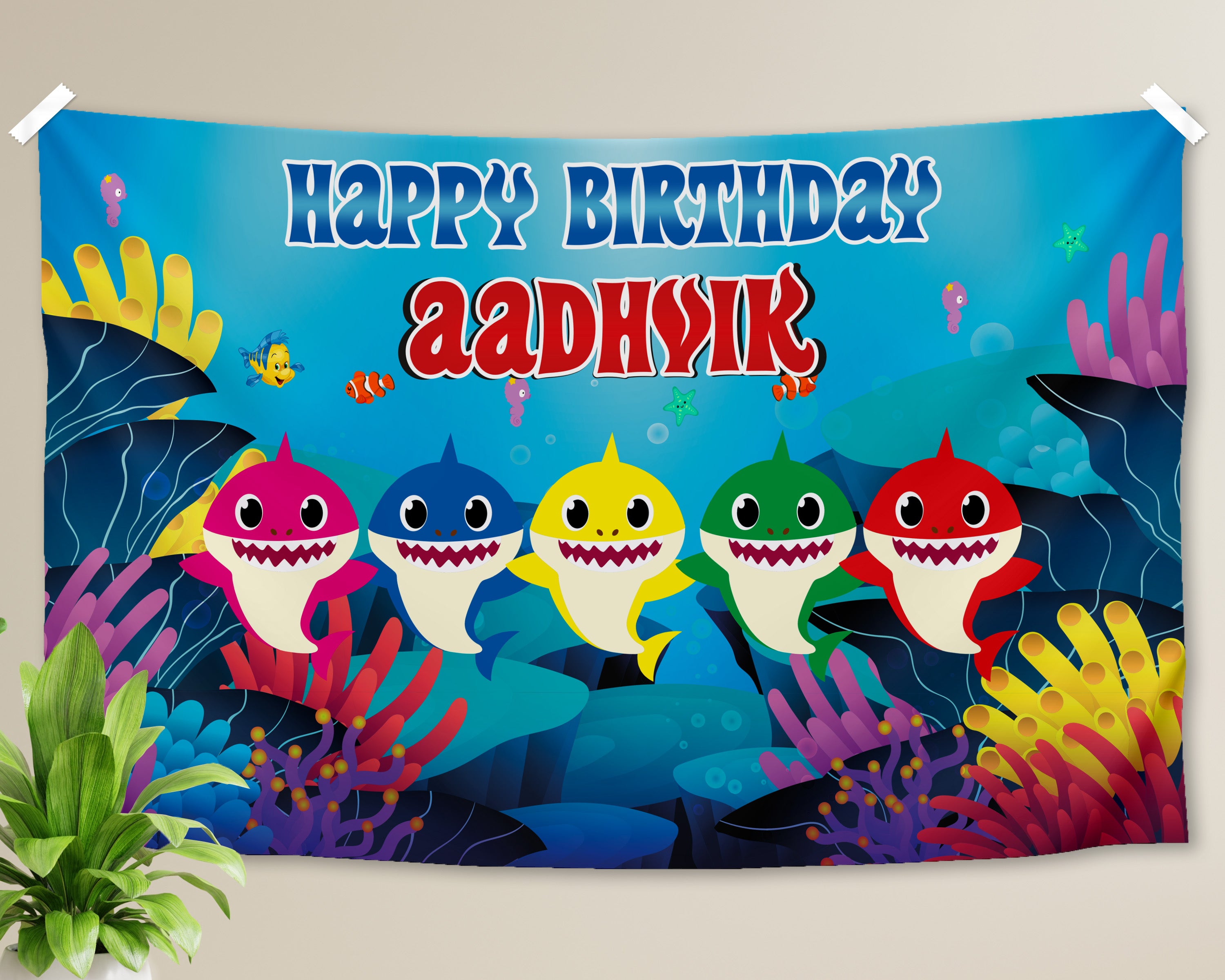 Shark Theme Personalized Backdrop