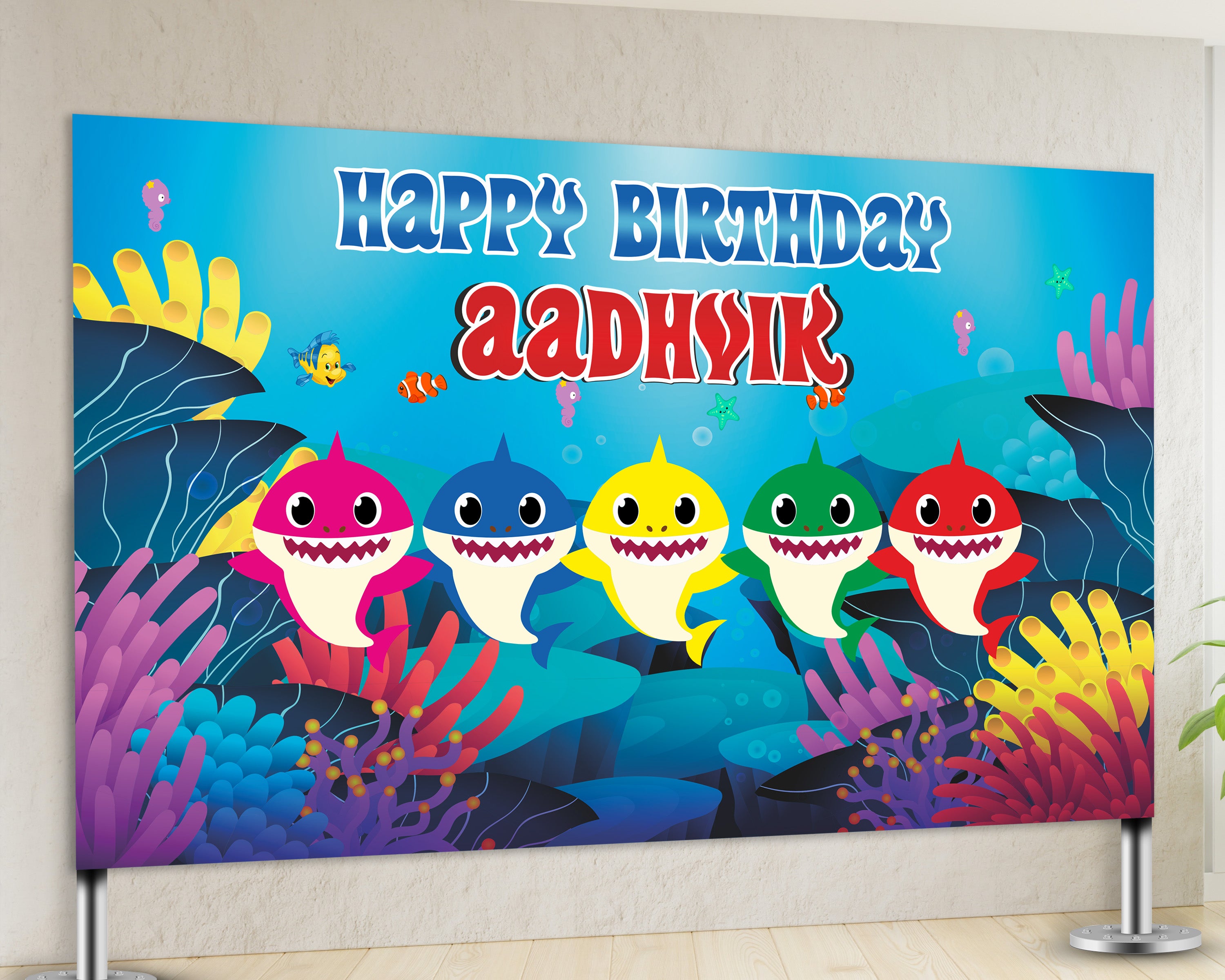 Shark Theme Personalized Backdrop