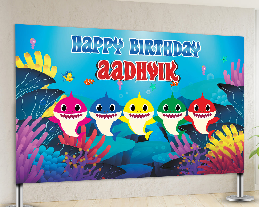 Shark Theme Personalized Backdrop