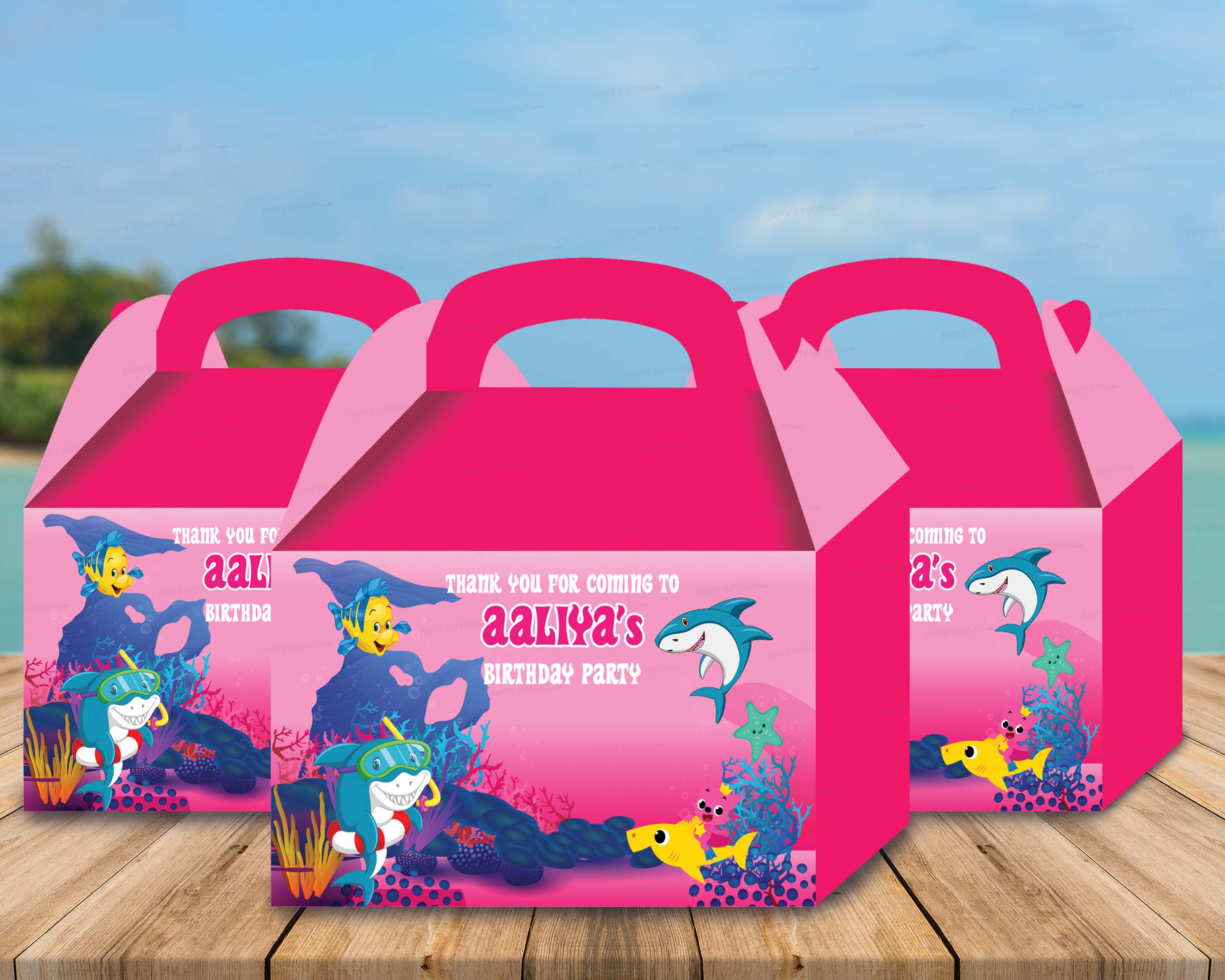 Shark Theme Personalized Goodie Return Gift Boxes