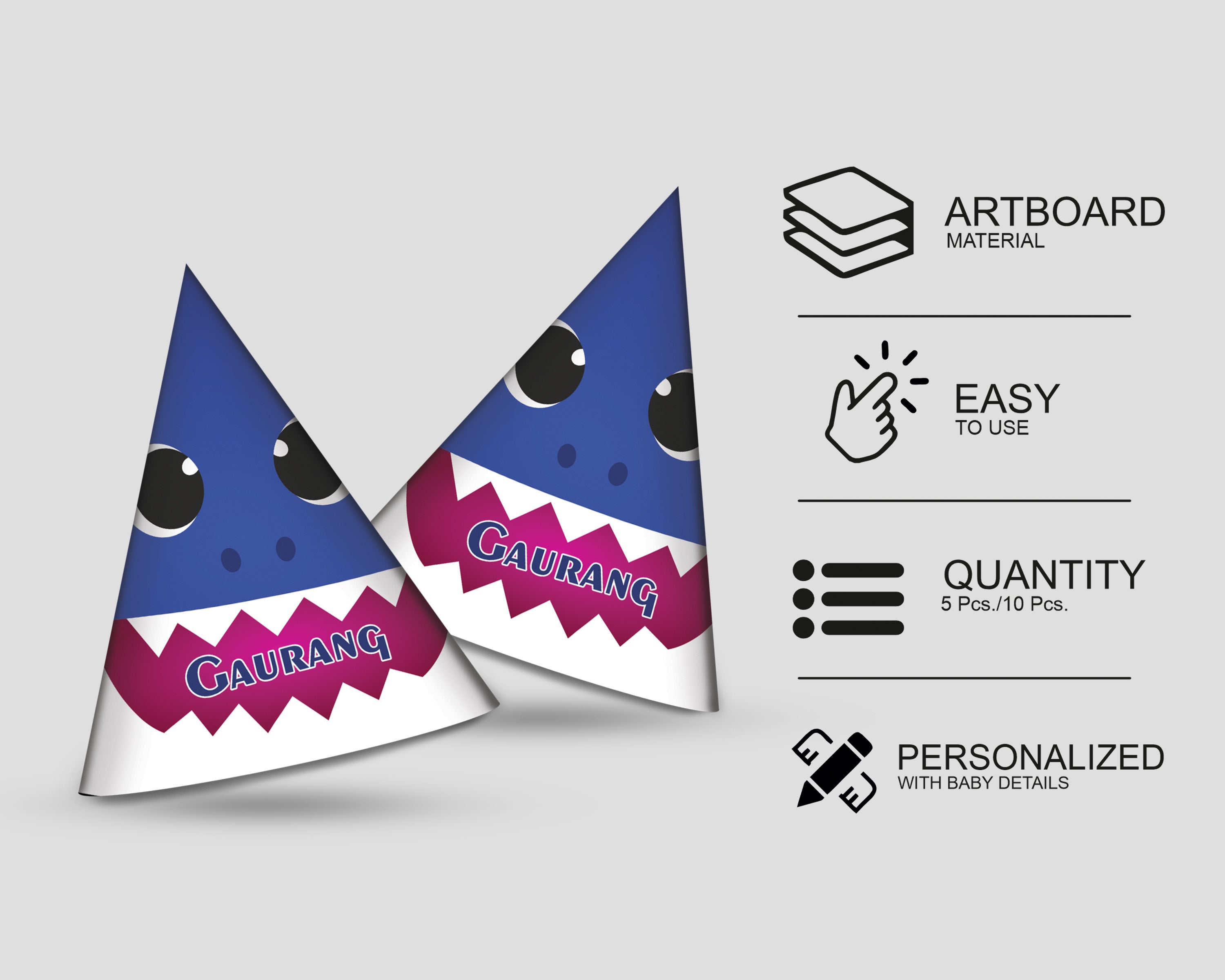 Shark Theme Personalized Hat