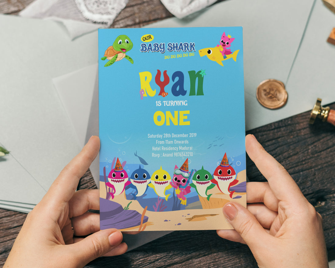 Shark Theme Personalized Invite