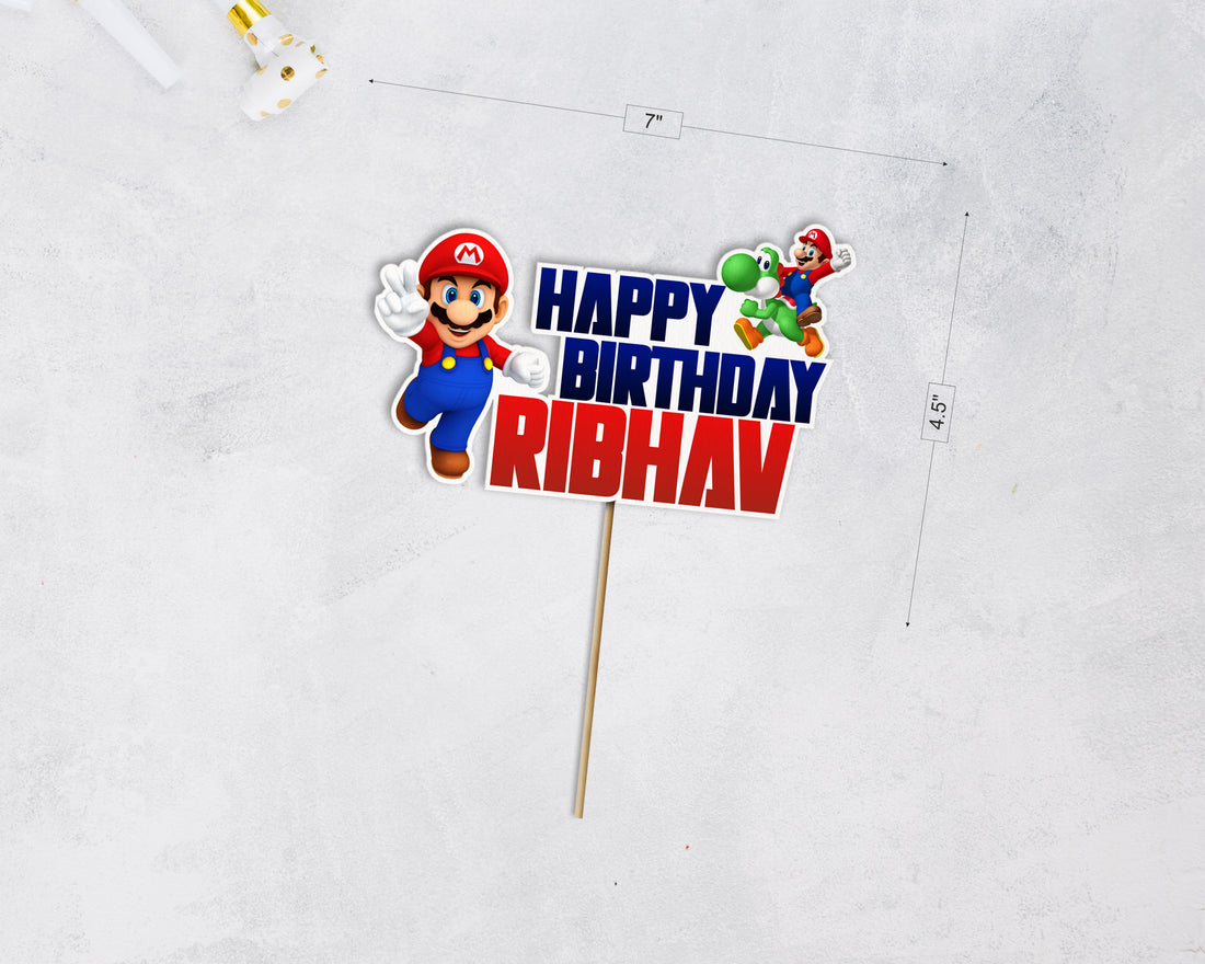 Super Mario Theme Customized Cake Topper