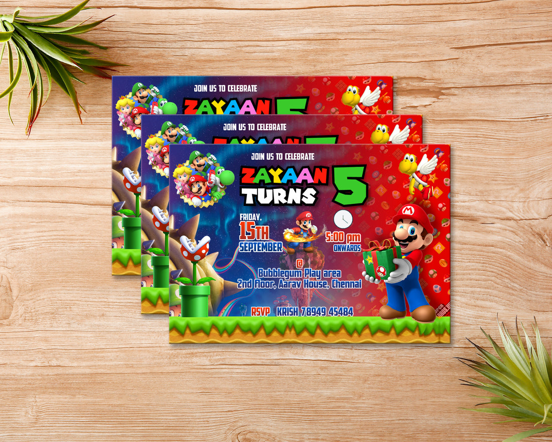Super Mario Theme Customized Invite