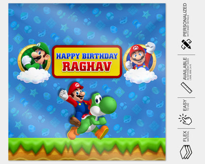 PSI Super Mario Theme Customized Square Backdrop