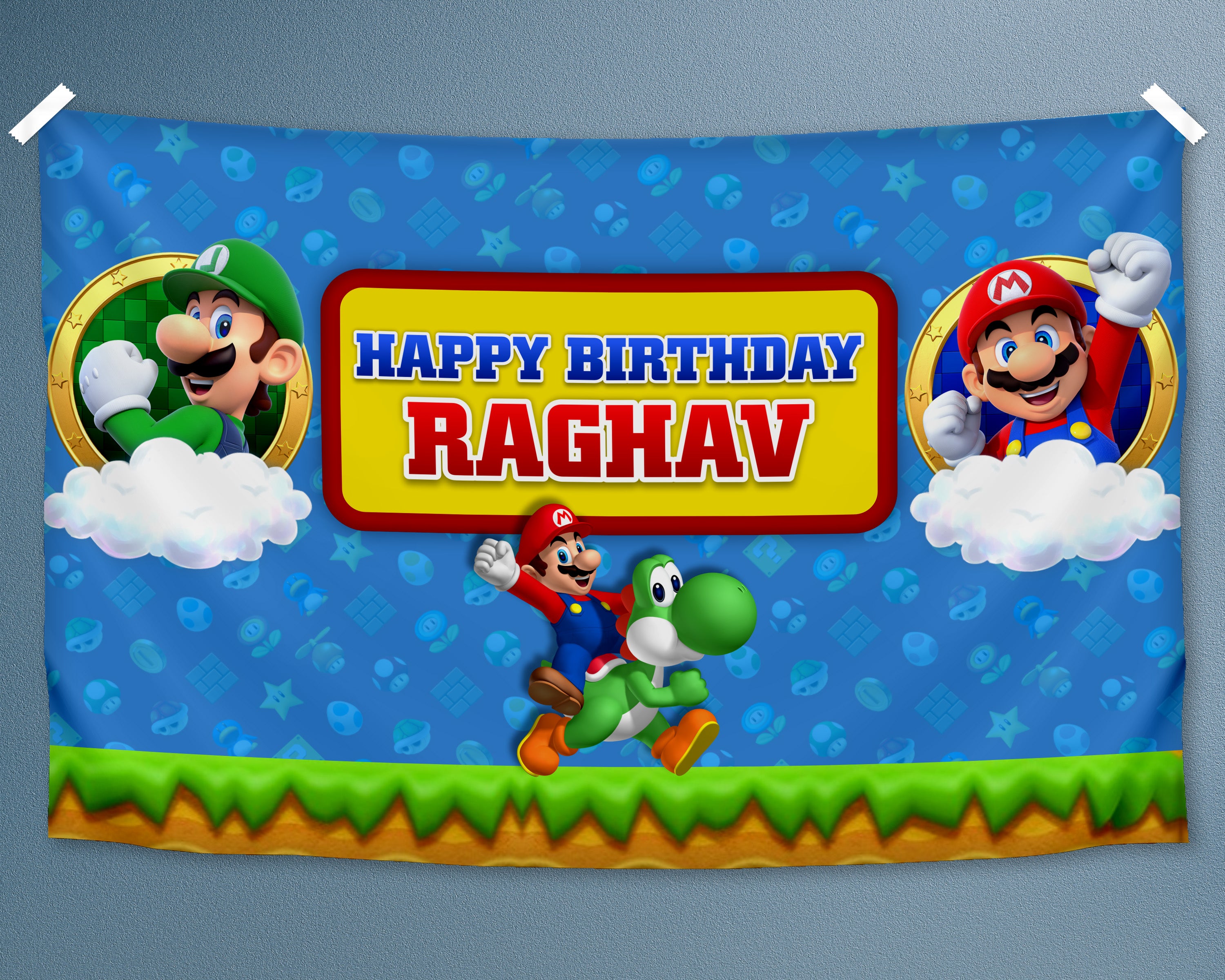 Super Mario Theme Customized Backdrop