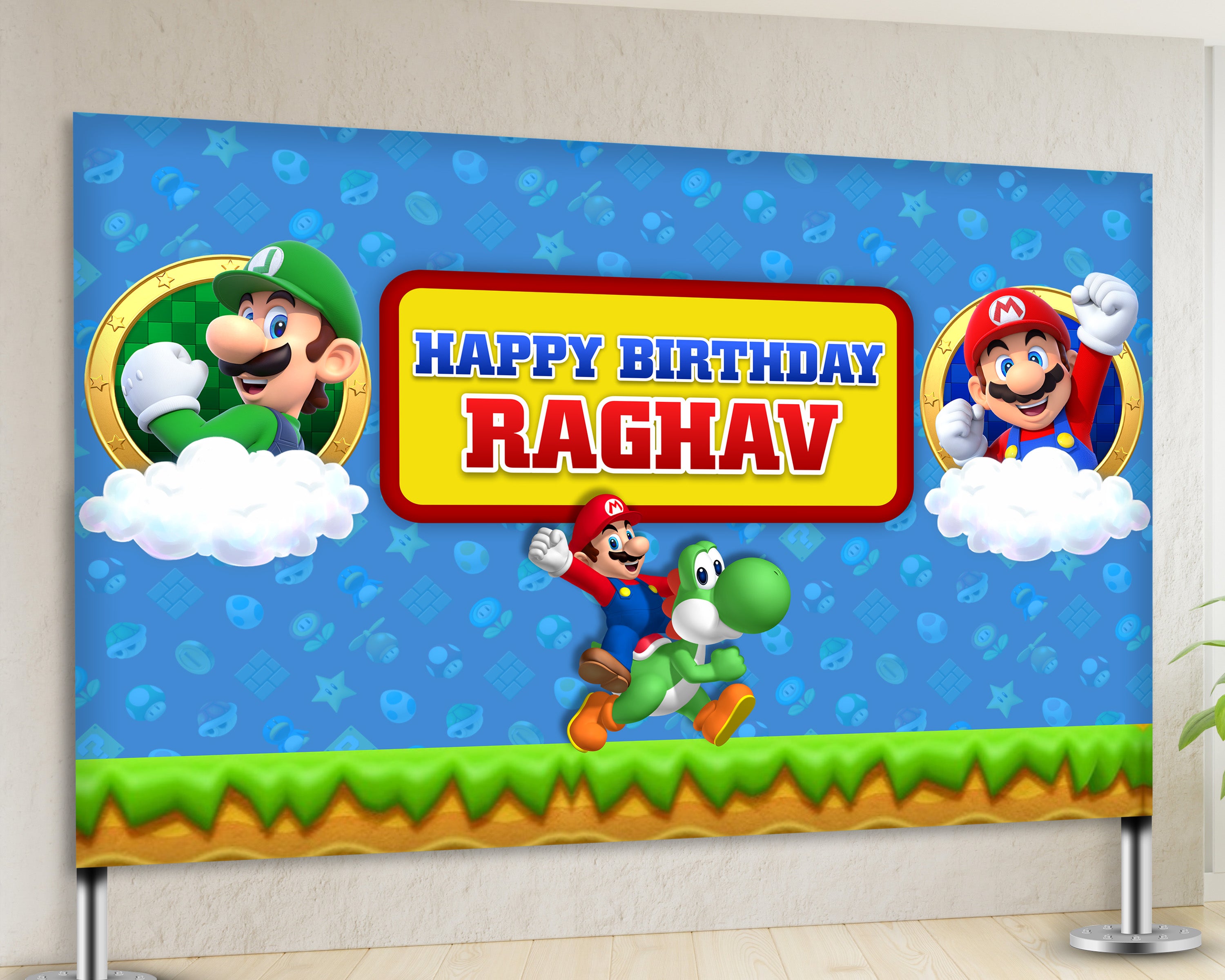 Super Mario Theme Customized Backdrop