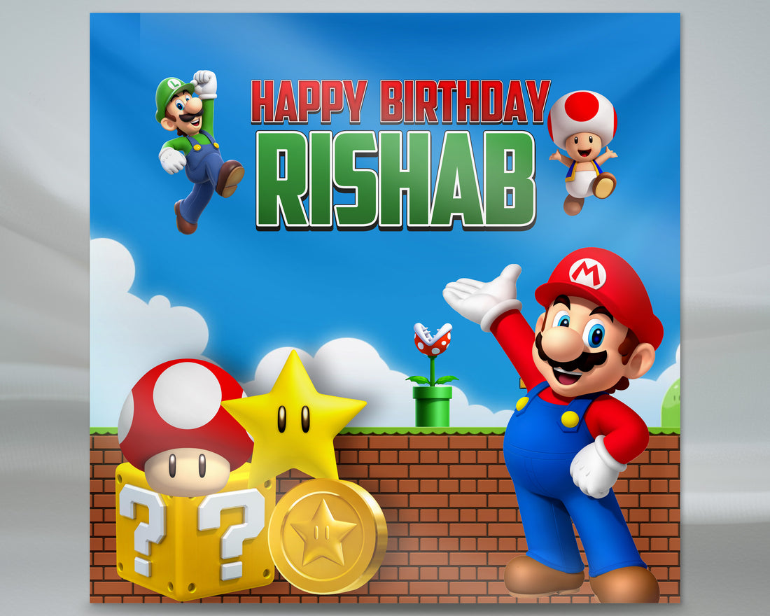 Super Mario Theme Square Backdrop