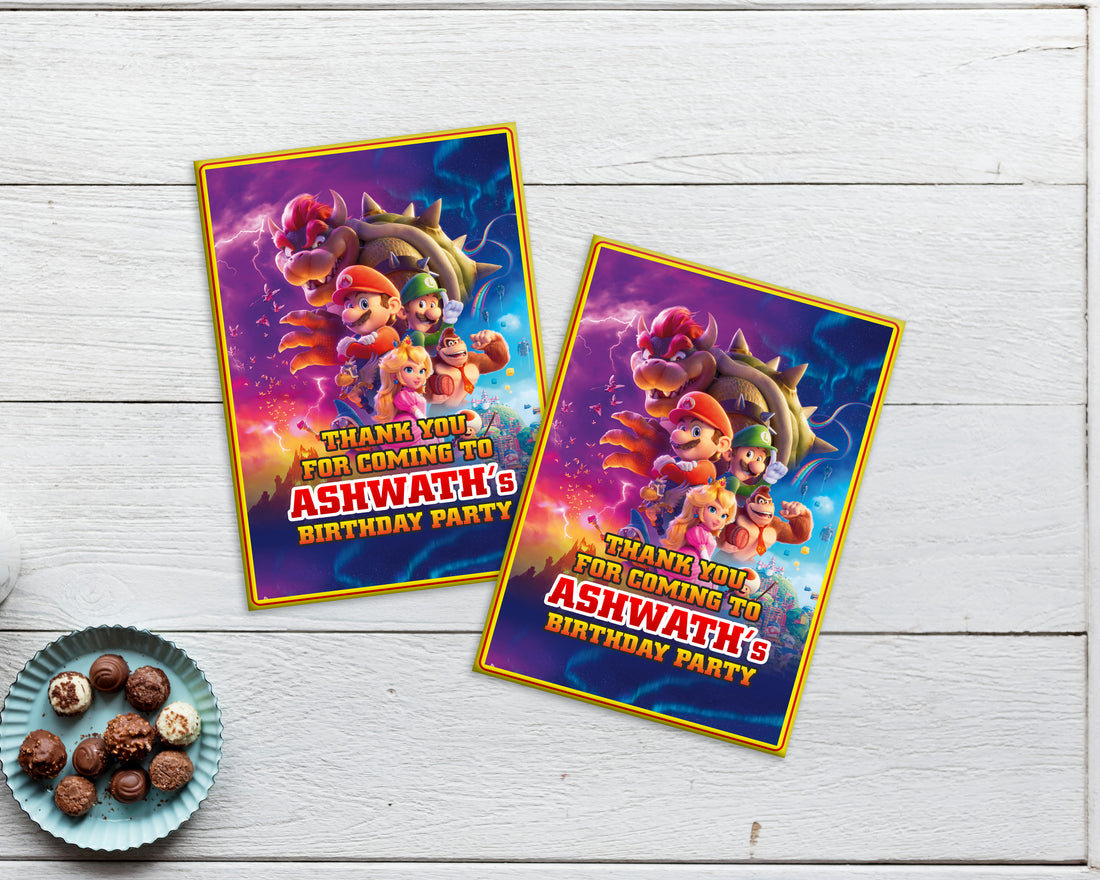 Super Mario Theme Thank You Card