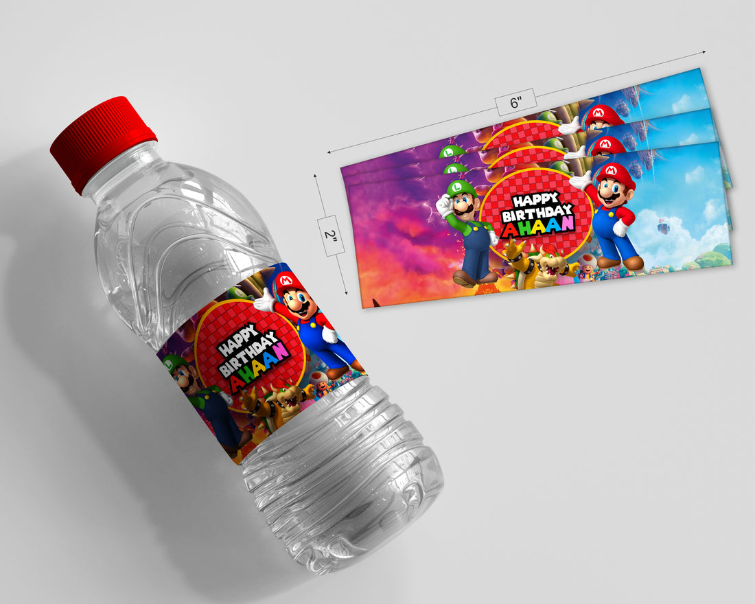 Super Mario Theme Water Bottle Sticker