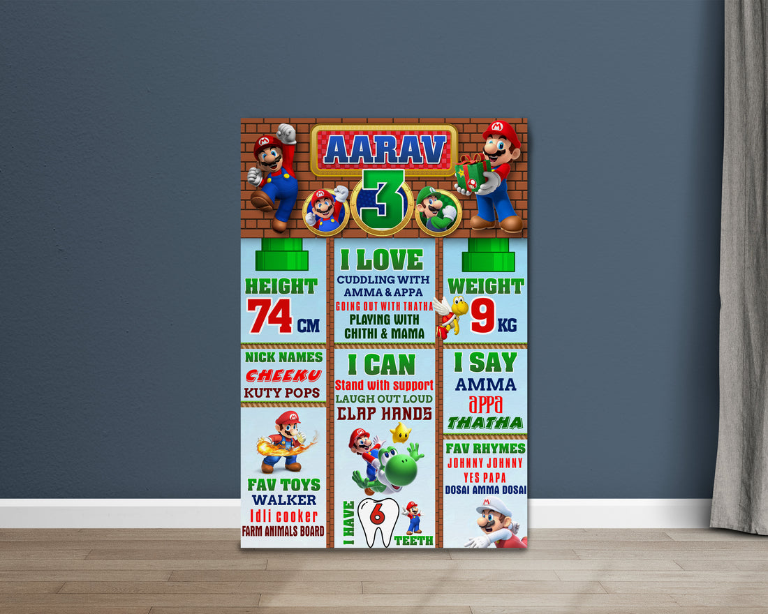 Super Mario Theme White Chalk Board