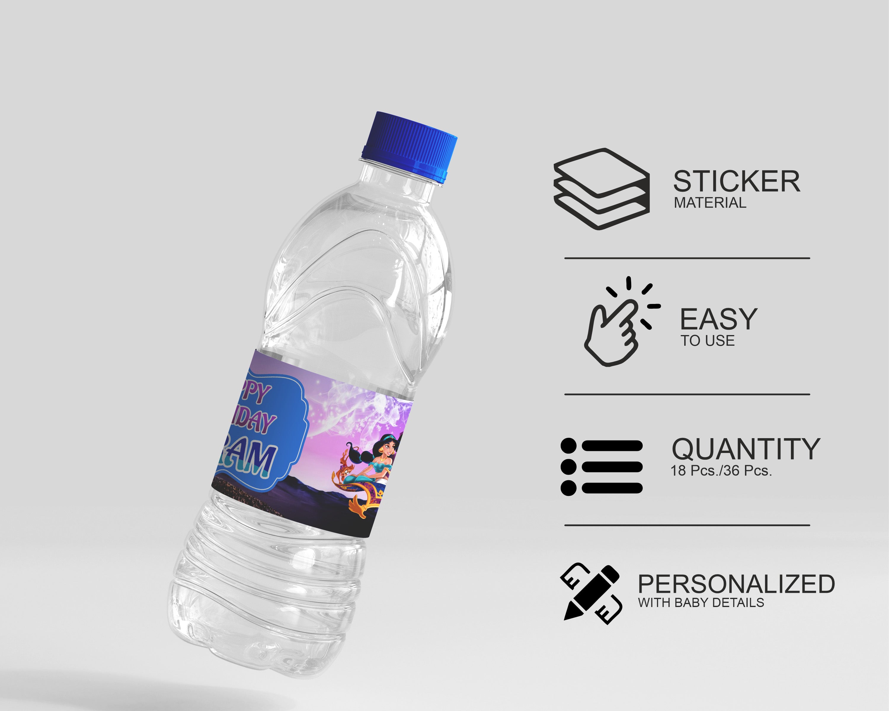 Aladdin Theme Water Bottle Sticker