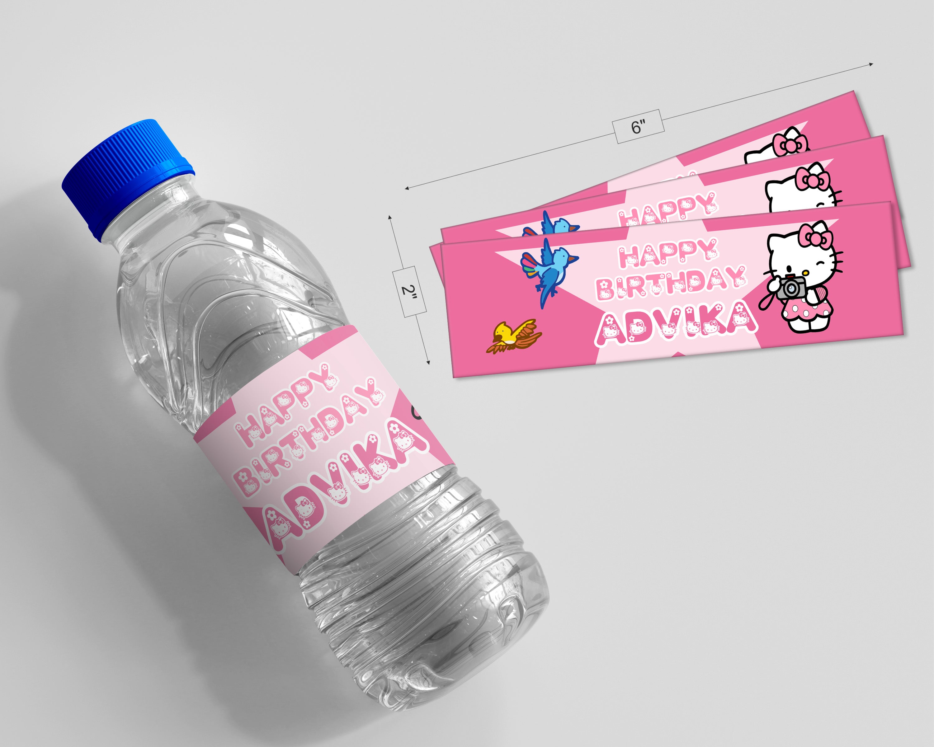 Hello Kitty Theme Water Bottle Sticker