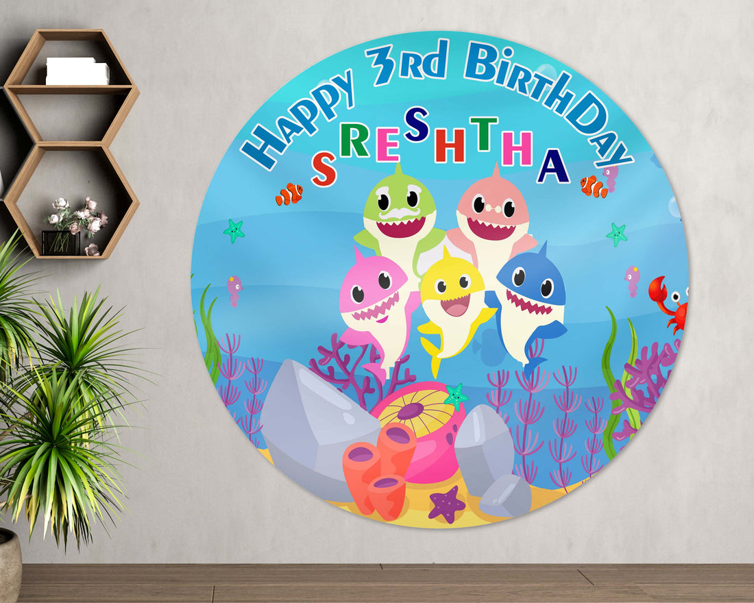 Shark Customized Round Backdrop