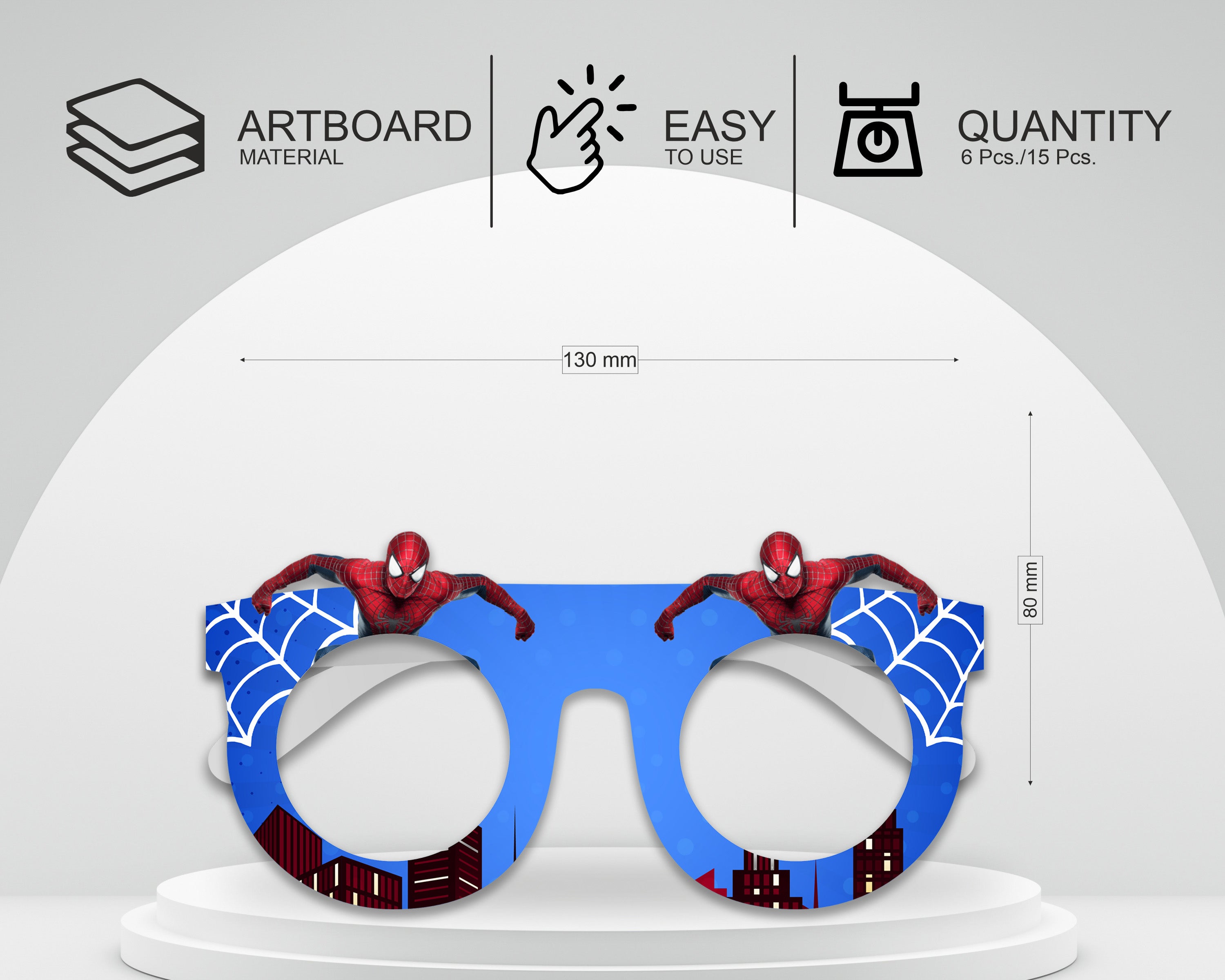 Spiderman theme Birthday Party Glasses