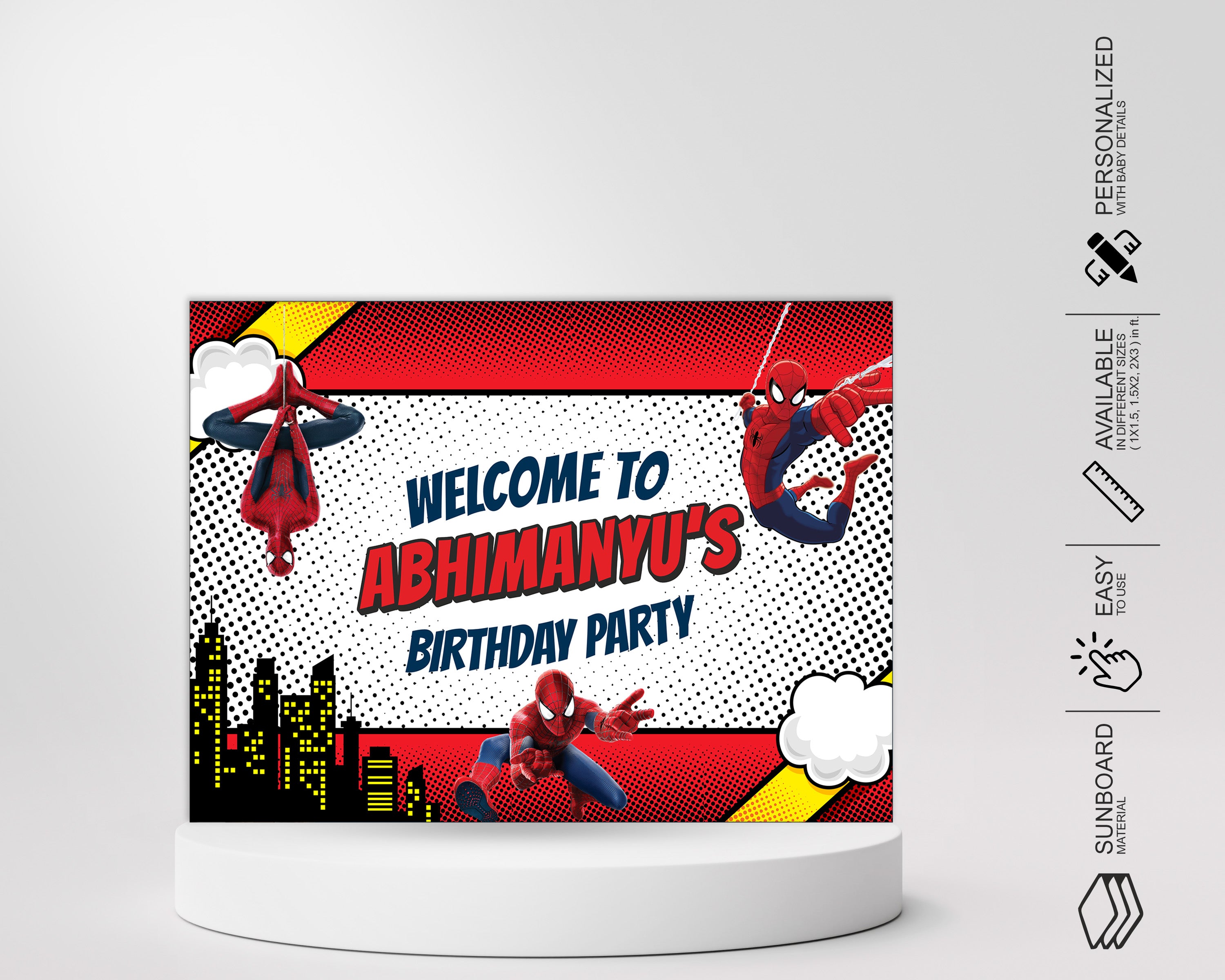 Spiderman Theme customized Welcome Board