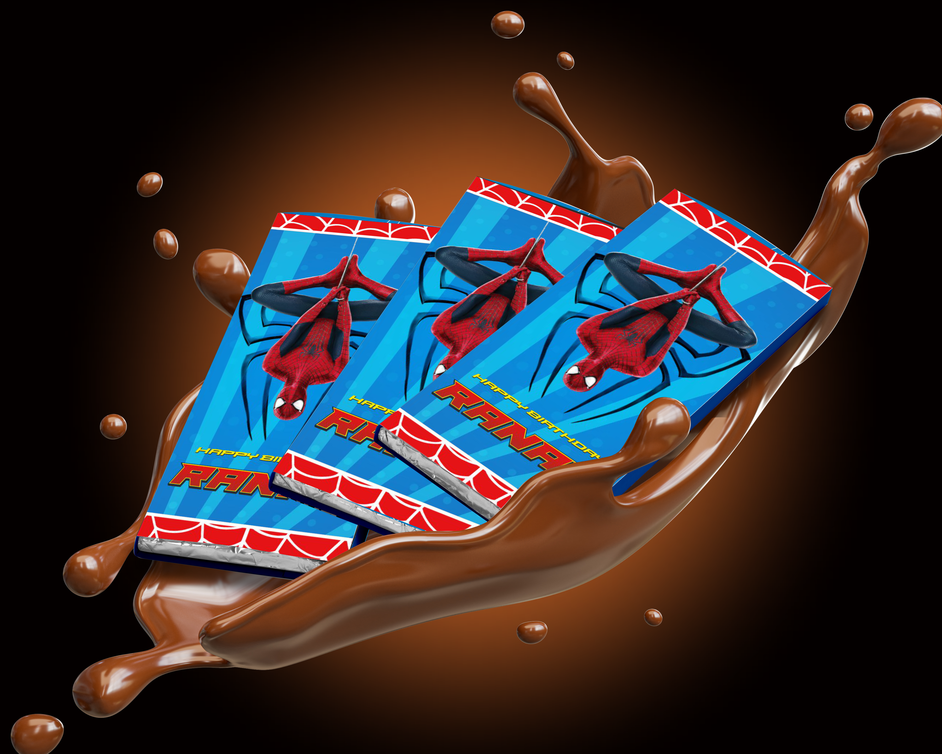 Spiderman Theme Home Made Chocolate Return Gifts