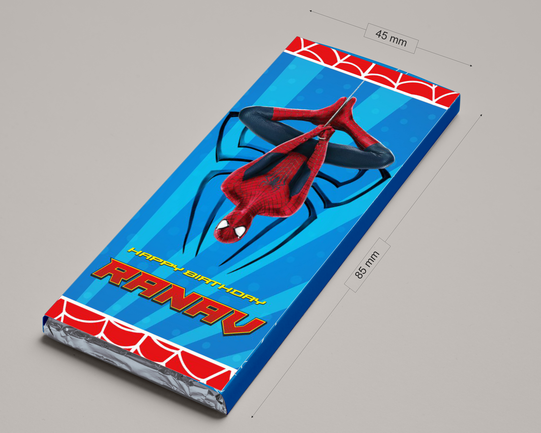 Spiderman Theme Home Made Chocolate Return Gifts
