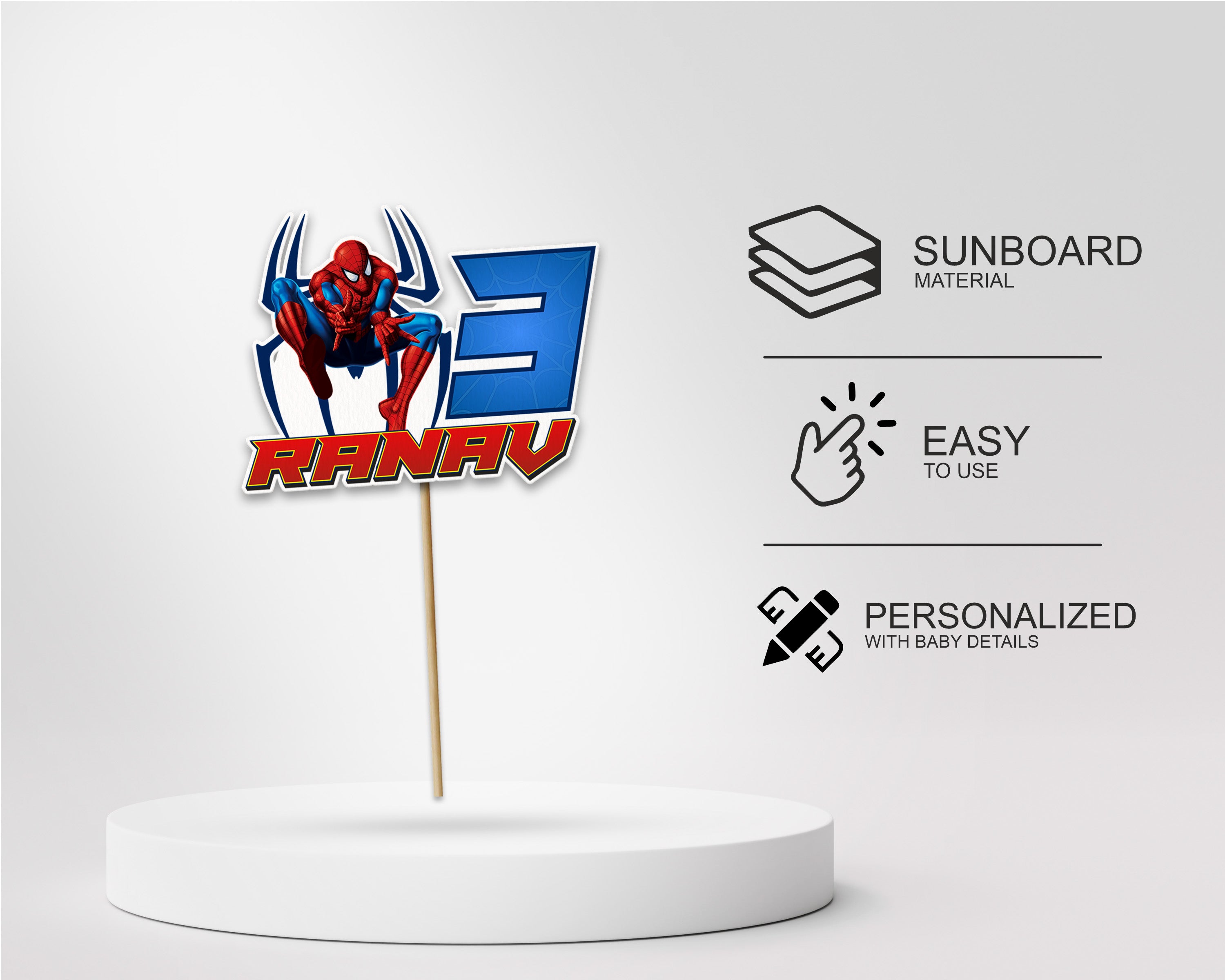 SPIDERMAN THEME CUSTOMIZED CAKE TOPPER