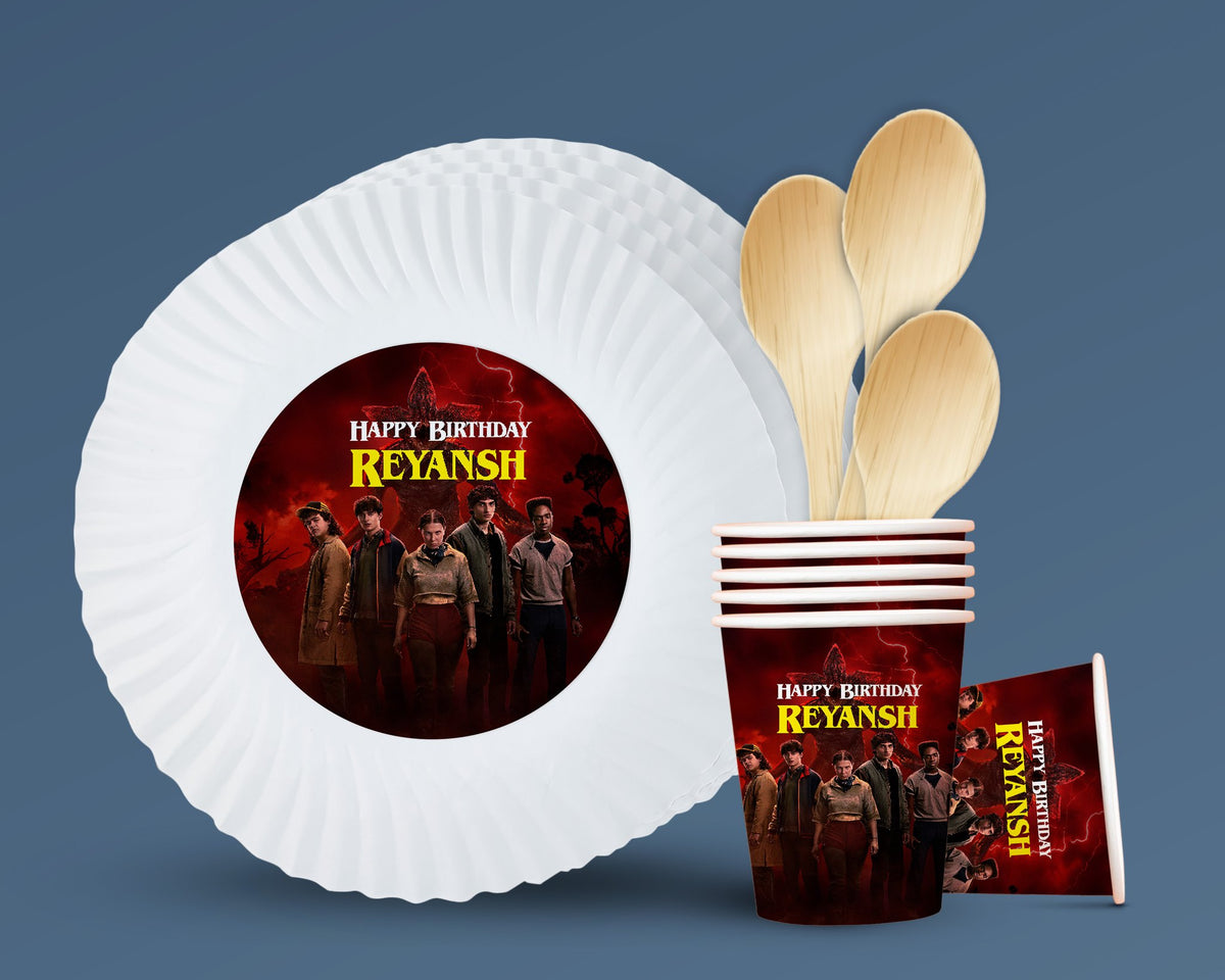 Stranger Things Theme Party Cups and Plates Combo