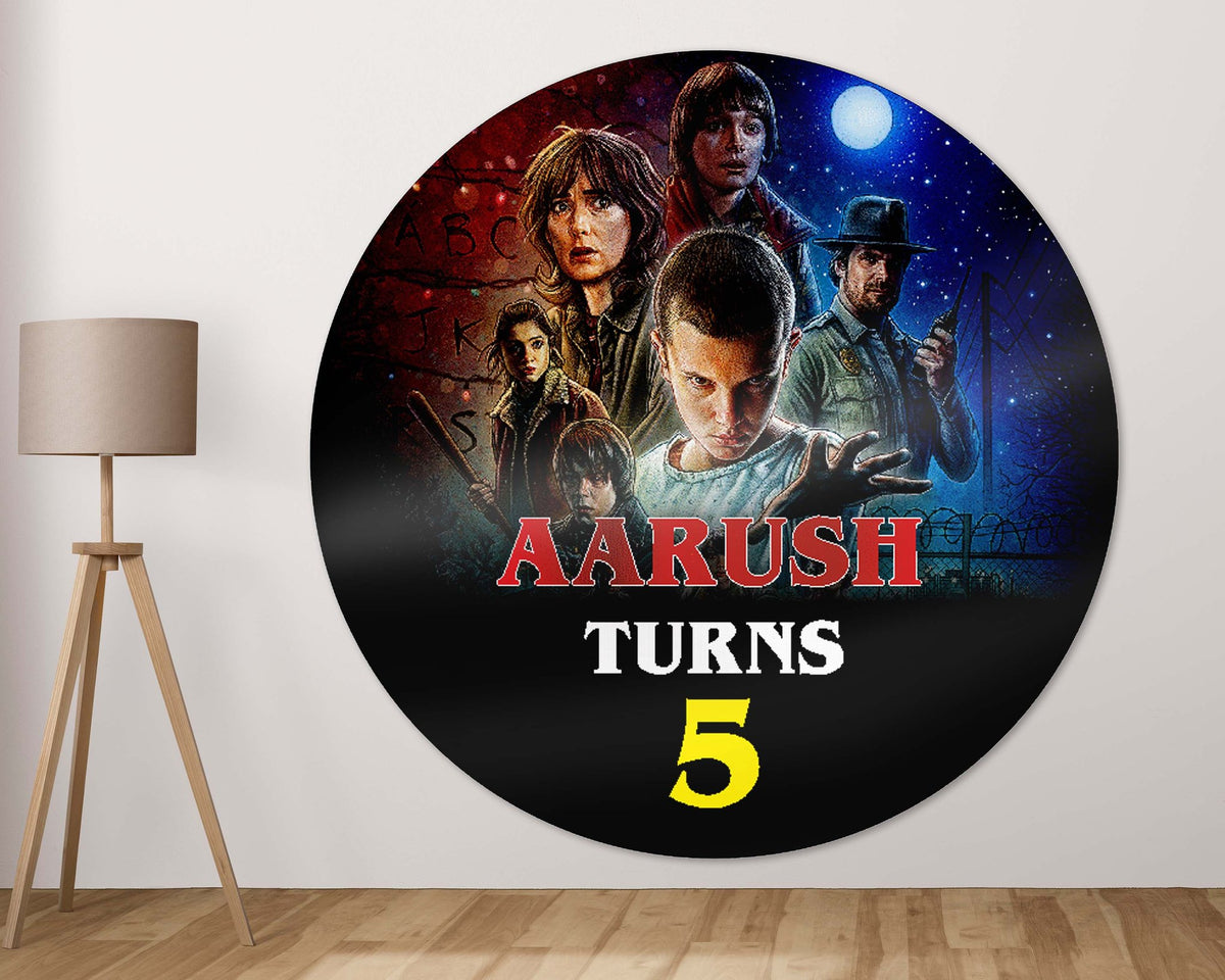 Stranger Things Theme Customized Round Backdrop