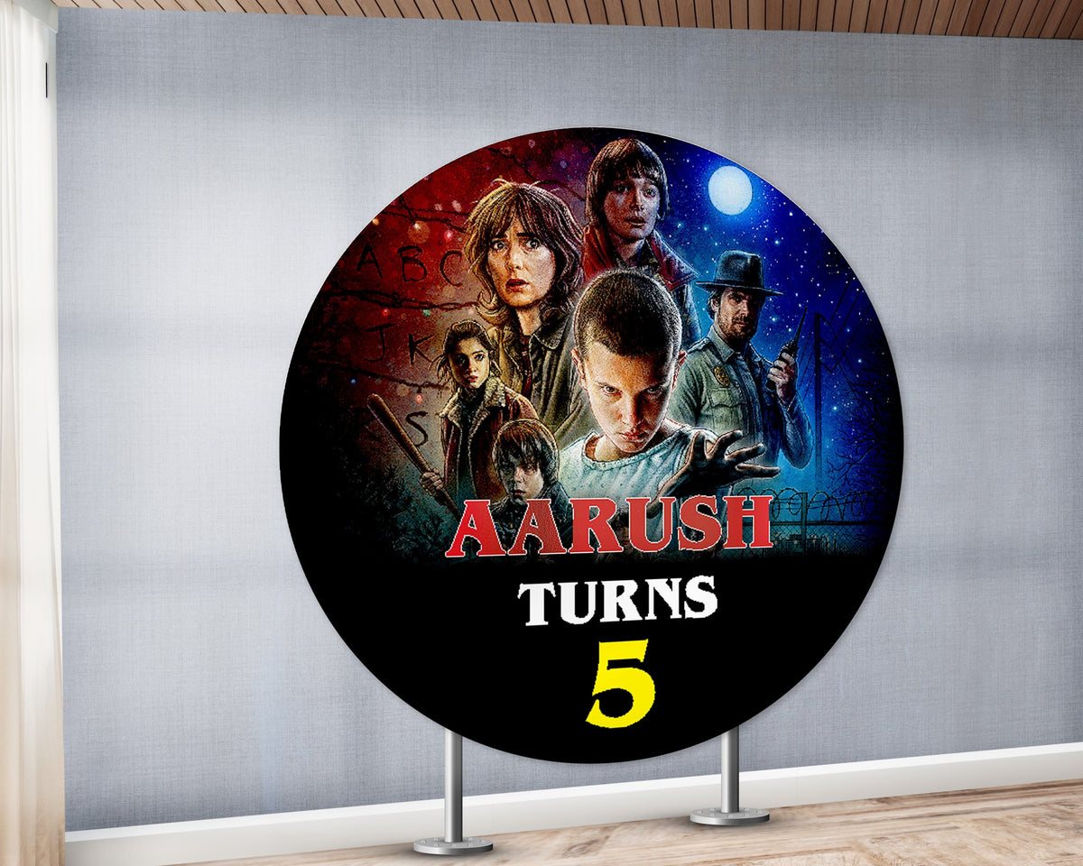 Stranger Things Theme Customized Round Backdrop