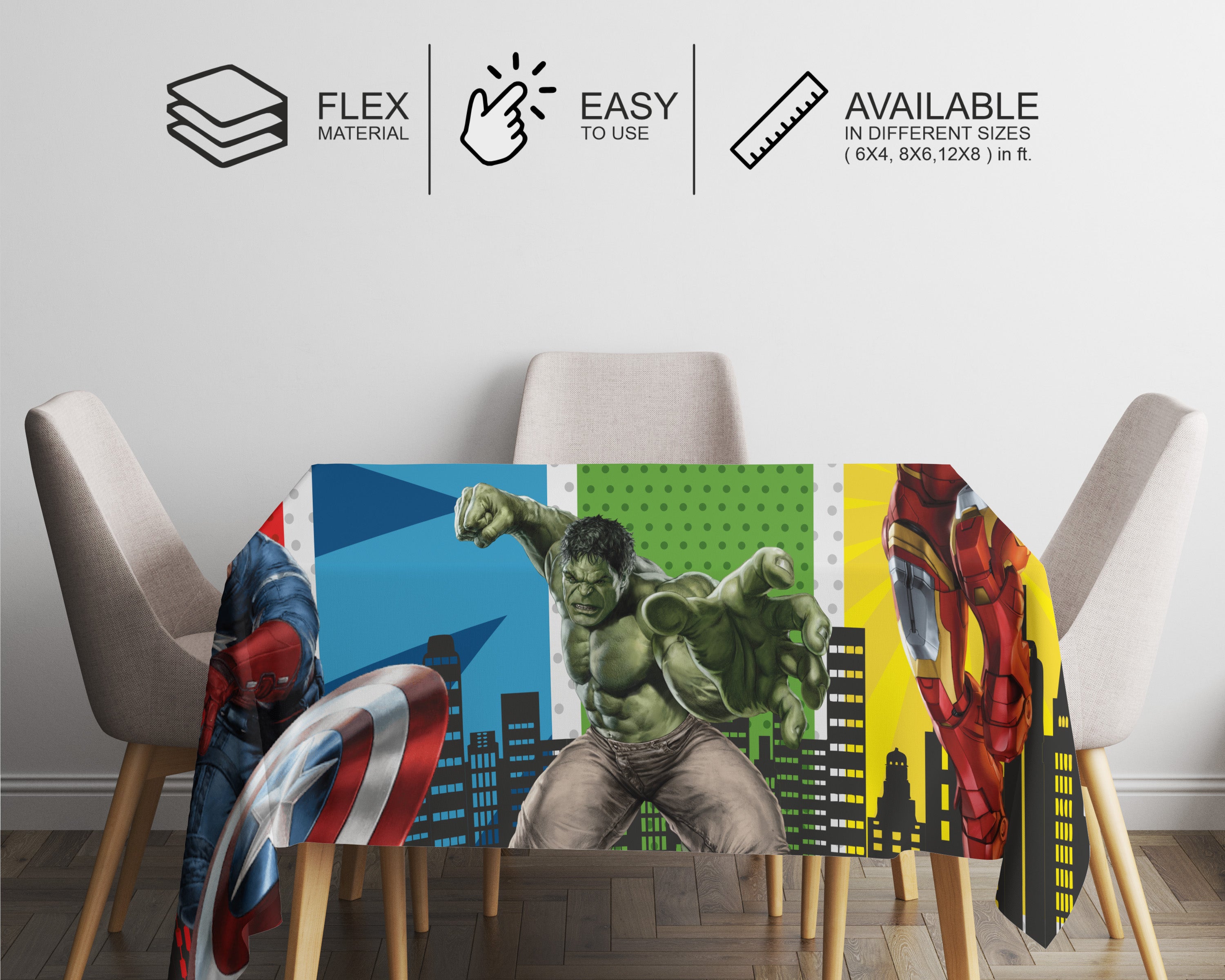 Avengers Theme Cake Tablecover