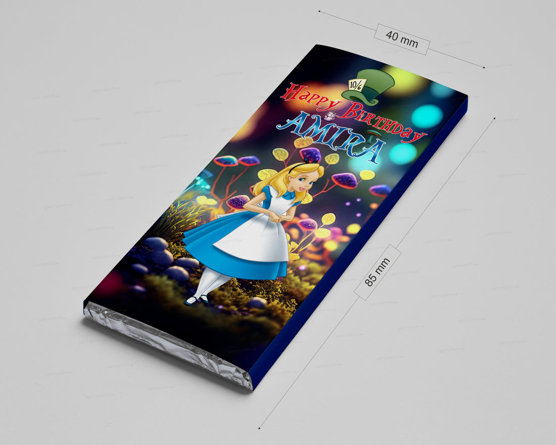 Alice In Wonderland Theme Home Made Chocolate Return Gifts