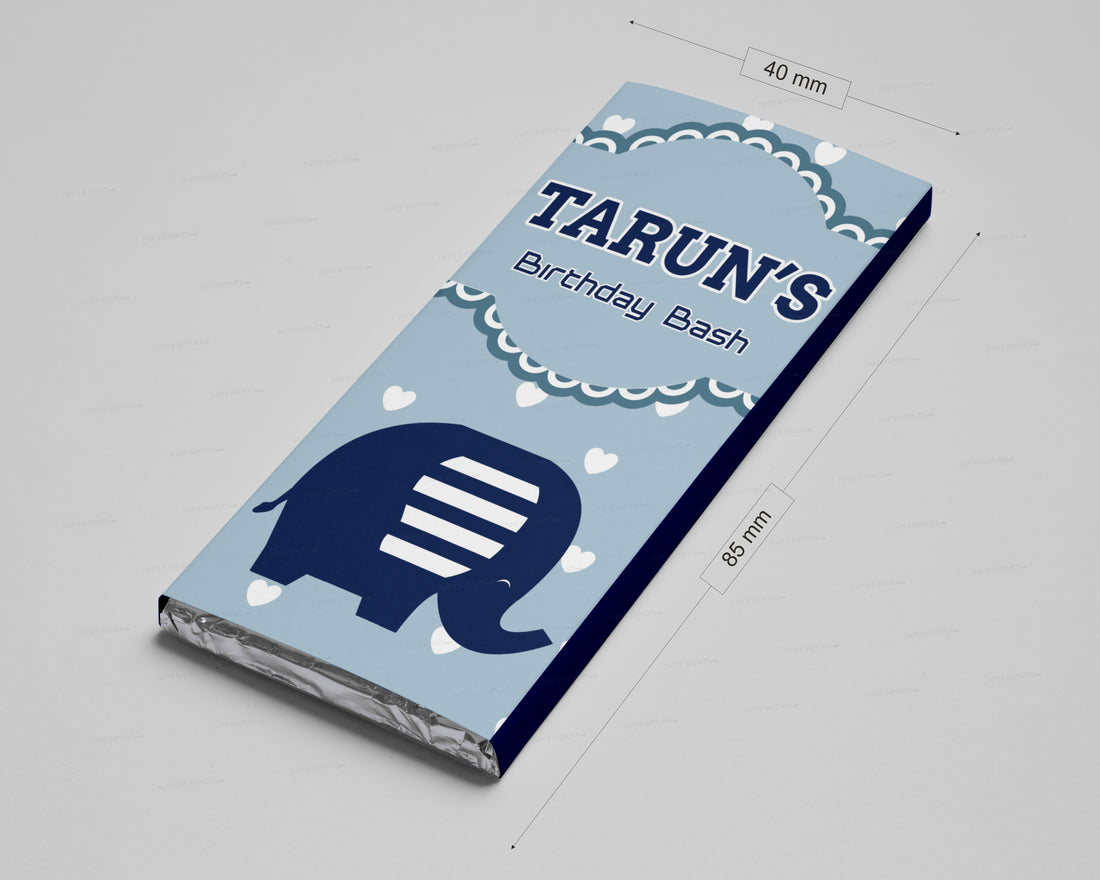 blue Elephant Theme Home Made Chocolate Return Gifts