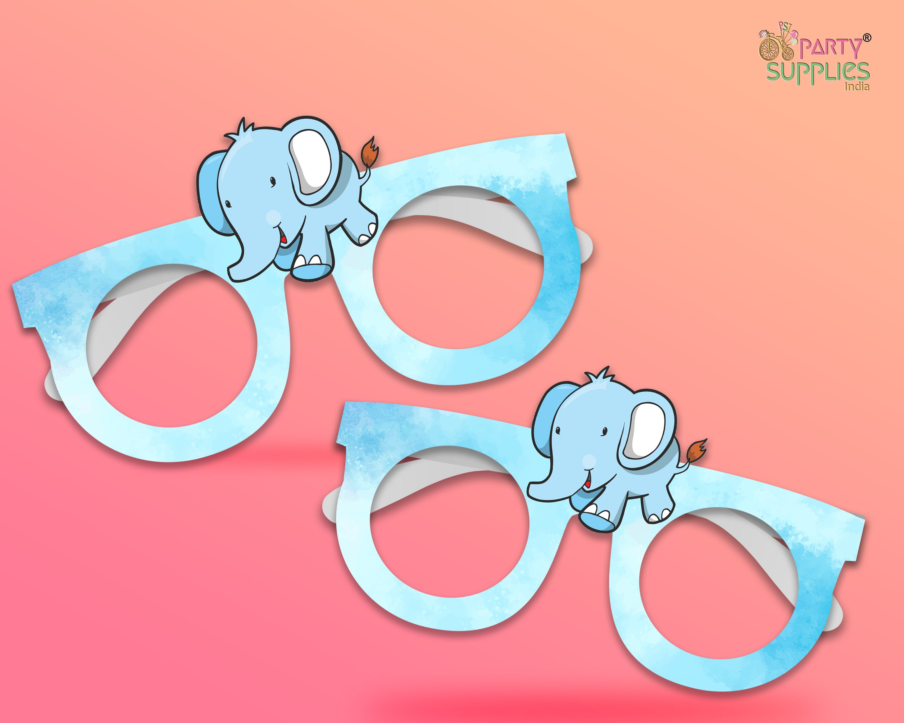 Blue Elephant theme Birthday Party glasses